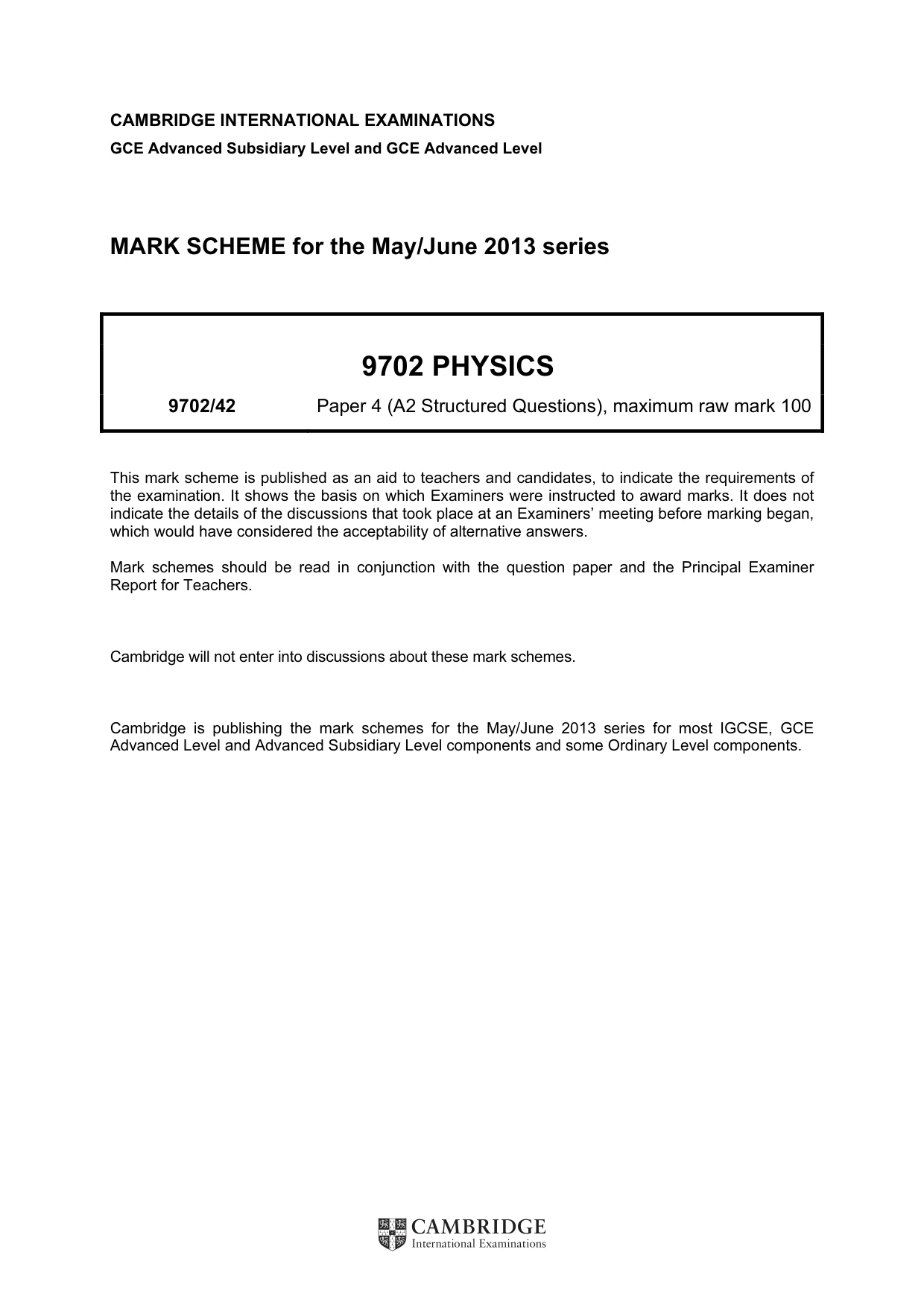 Mark scheme, page 1 of 7
