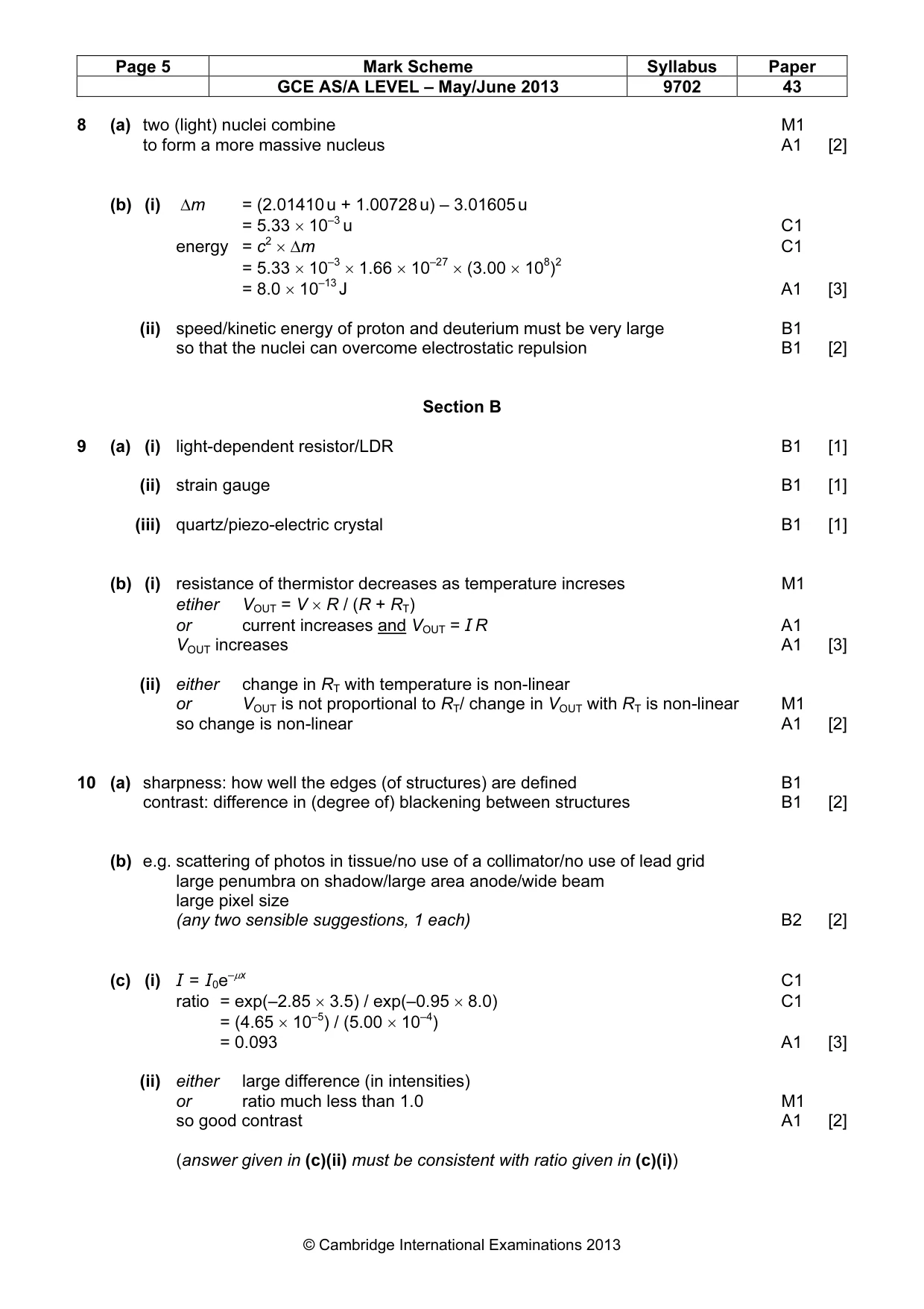 Mark scheme, page 5 of 6