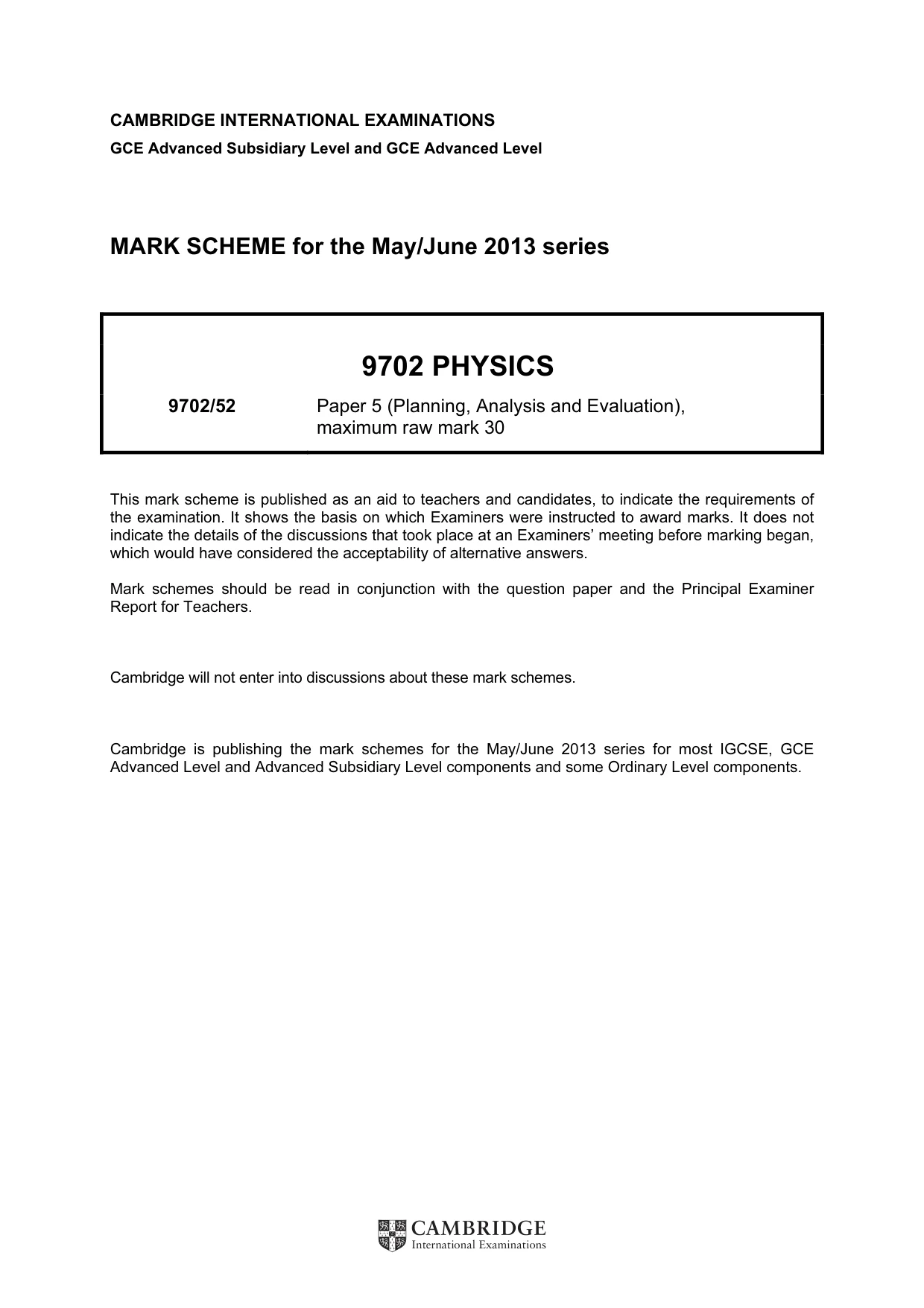 Mark scheme, page 1 of 4