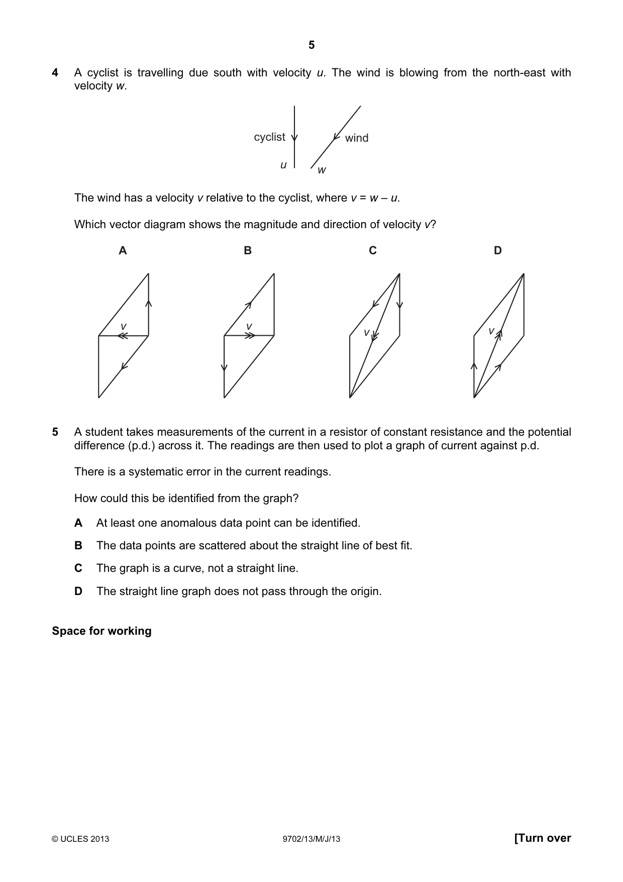 Cambridge A Level Physics 9702 2013 May/June Paper 1 · Variant 3 question paper, page 5 of 28