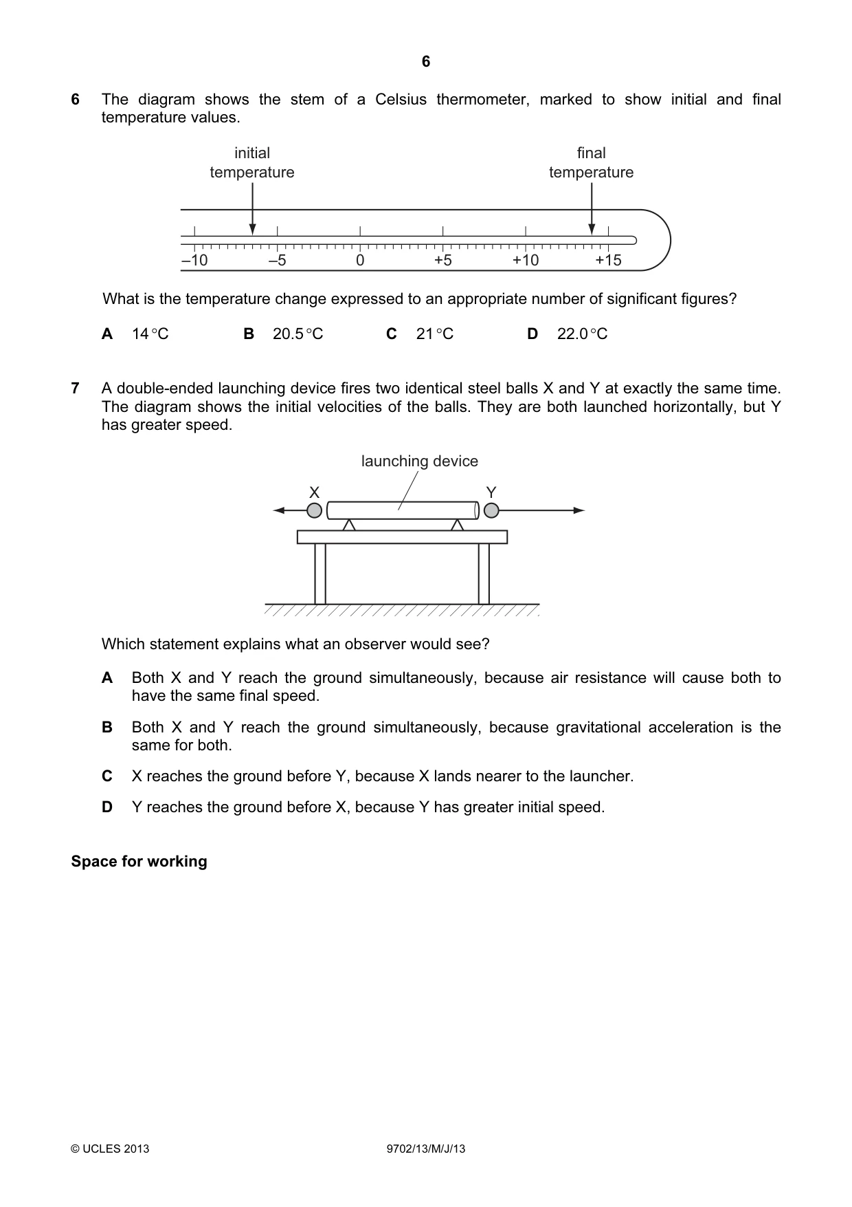 Cambridge A Level Physics 9702 2013 May/June Paper 1 · Variant 3 question paper, page 6 of 28