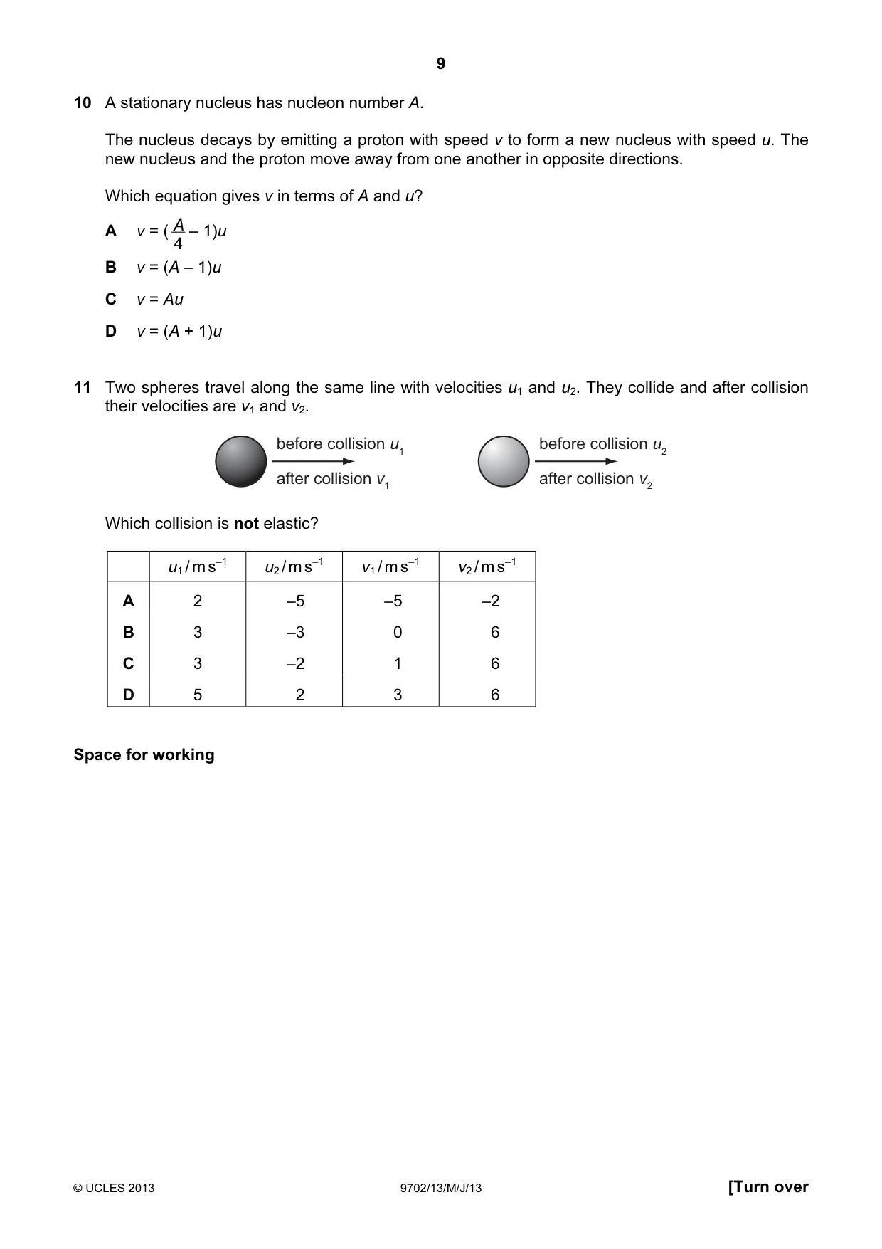 Cambridge A Level Physics 9702 2013 May/June Paper 1 · Variant 3 question paper, page 9 of 28