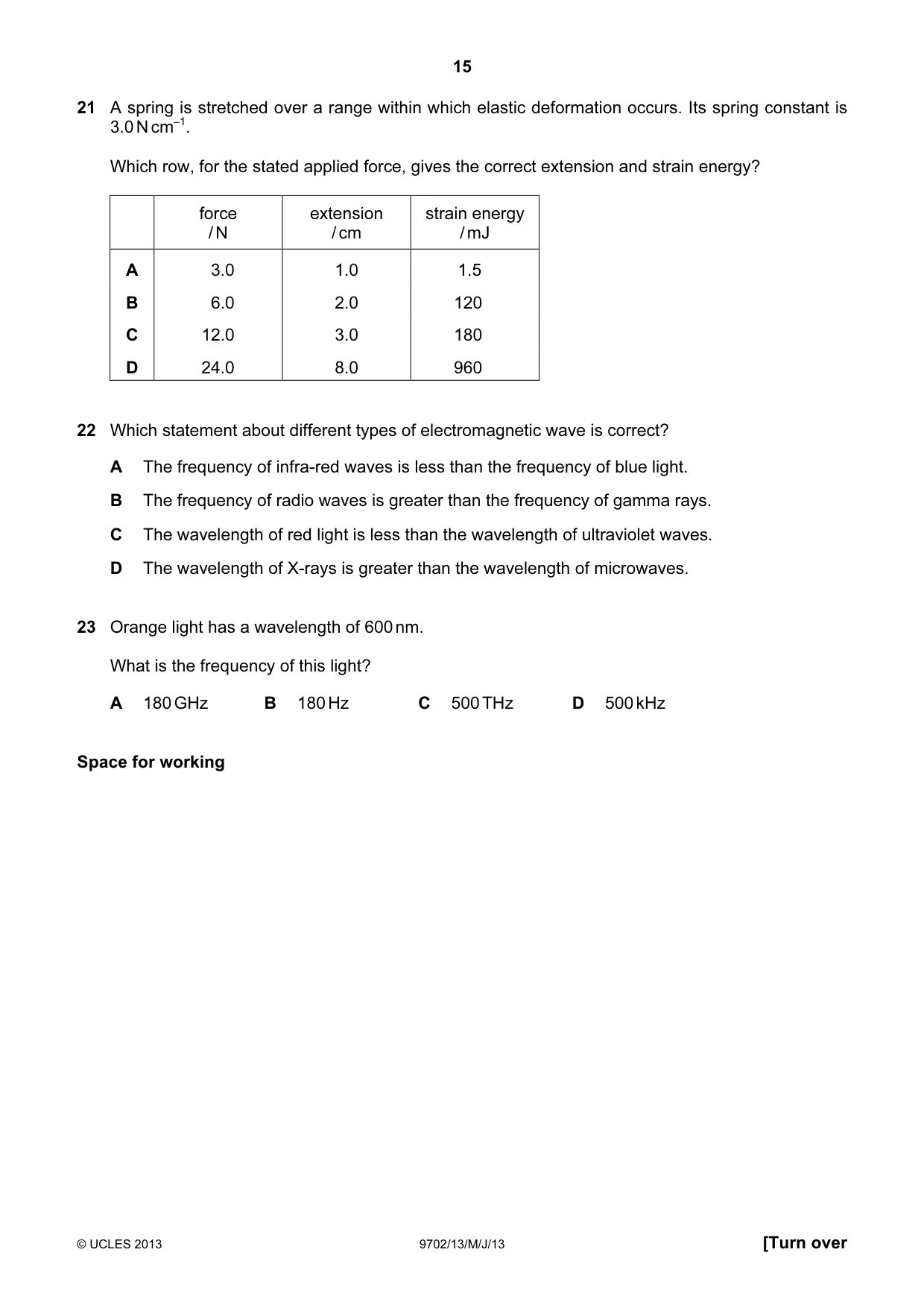 Cambridge A Level Physics 9702 2013 May/June Paper 1 · Variant 3 question paper, page 15 of 28