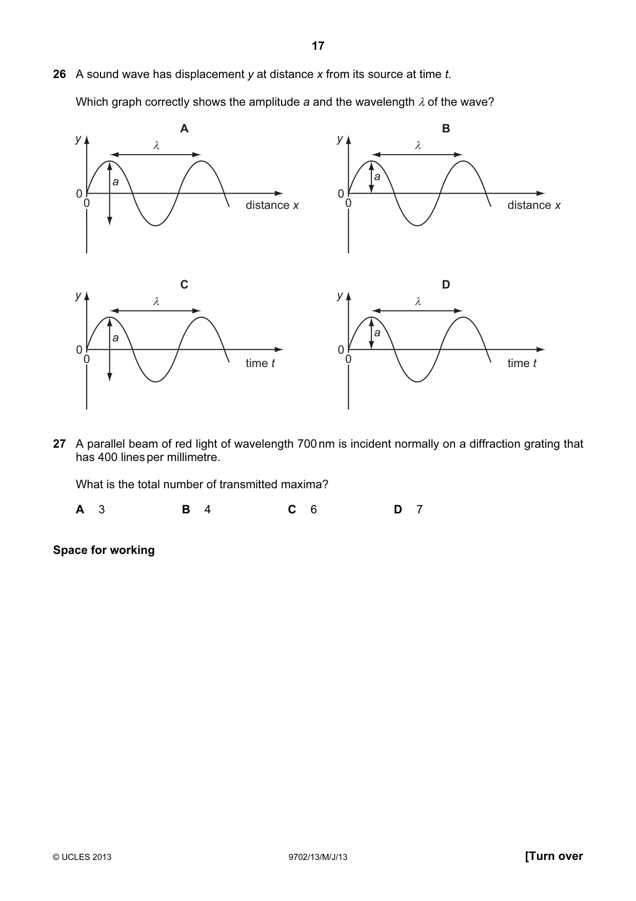 Cambridge A Level Physics 9702 2013 May/June Paper 1 · Variant 3 question paper, page 17 of 28