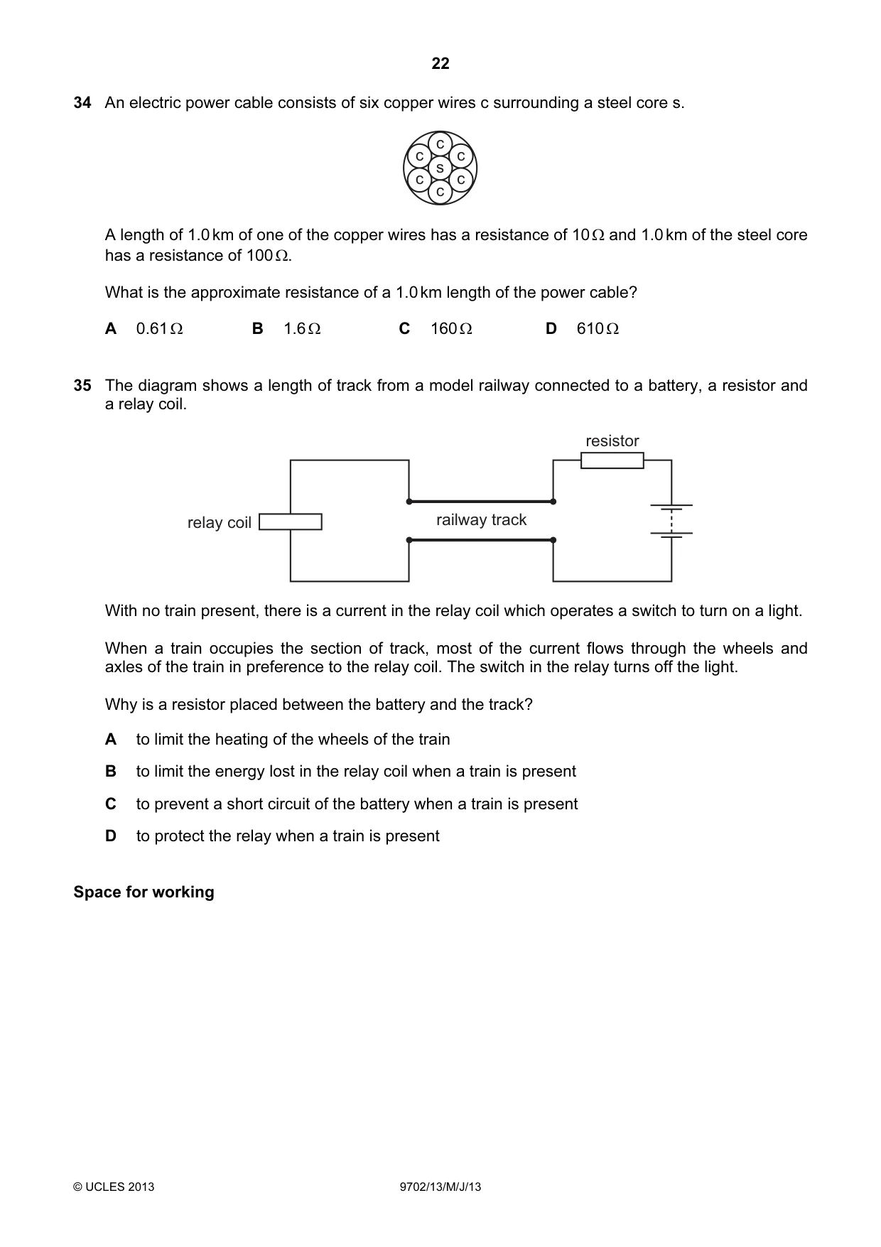 Cambridge A Level Physics 9702 2013 May/June Paper 1 · Variant 3 question paper, page 22 of 28