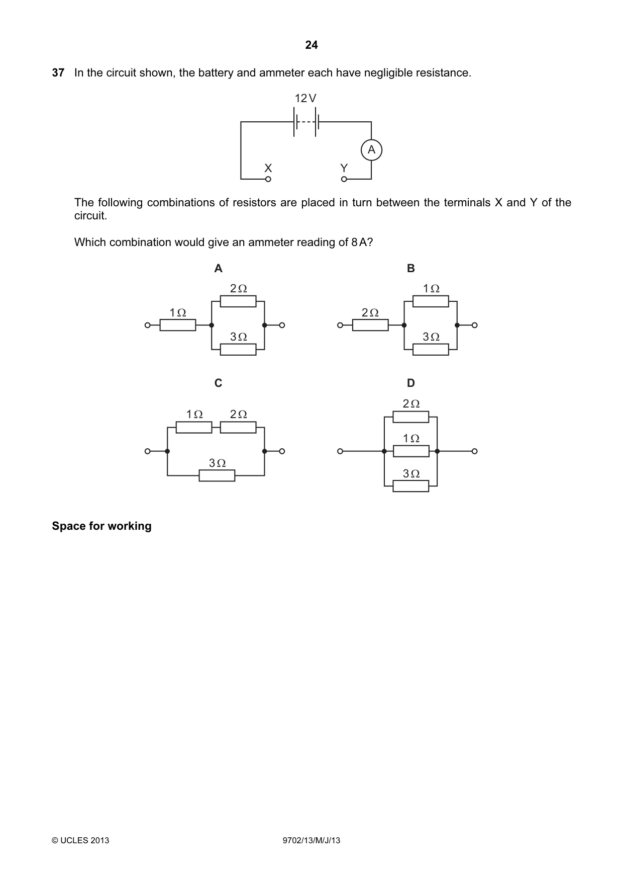 Cambridge A Level Physics 9702 2013 May/June Paper 1 · Variant 3 question paper, page 24 of 28