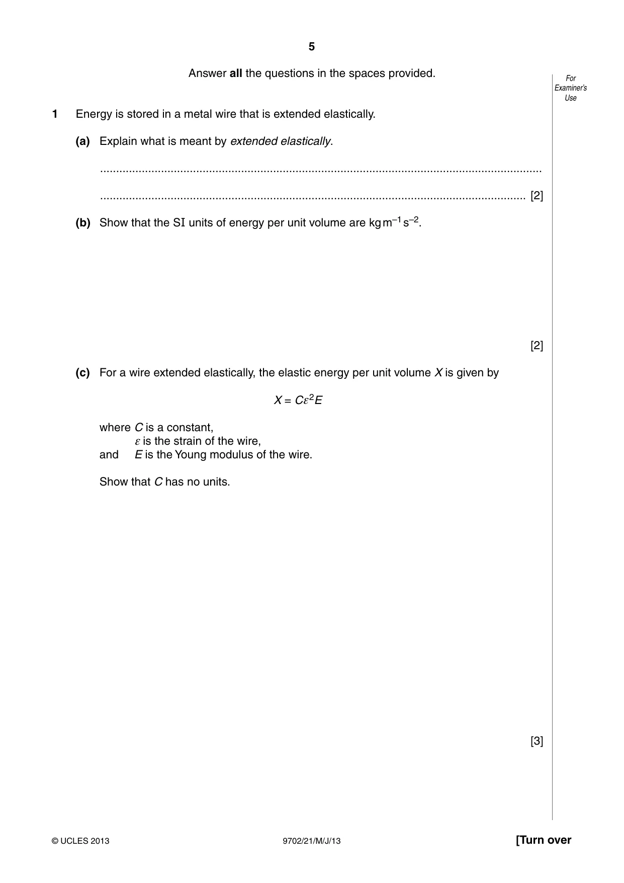 Cambridge A Level Physics 9702 2013 May/June Paper 2 · Variant 1 question paper, page 5 of 16