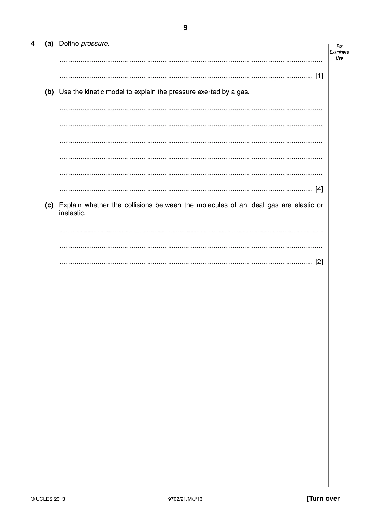 Cambridge A Level Physics 9702 2013 May/June Paper 2 · Variant 1 question paper, page 9 of 16