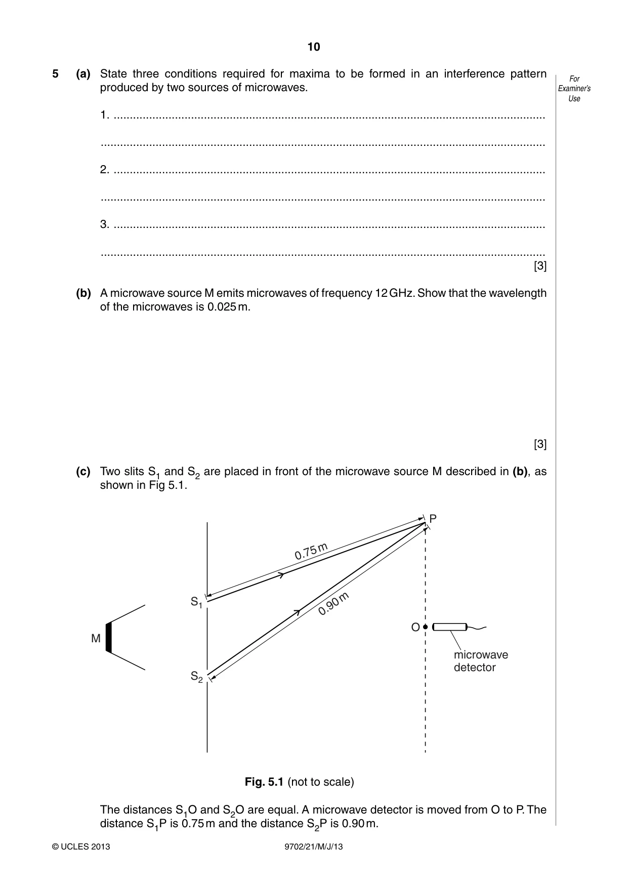 Cambridge A Level Physics 9702 2013 May/June Paper 2 · Variant 1 question paper, page 10 of 16