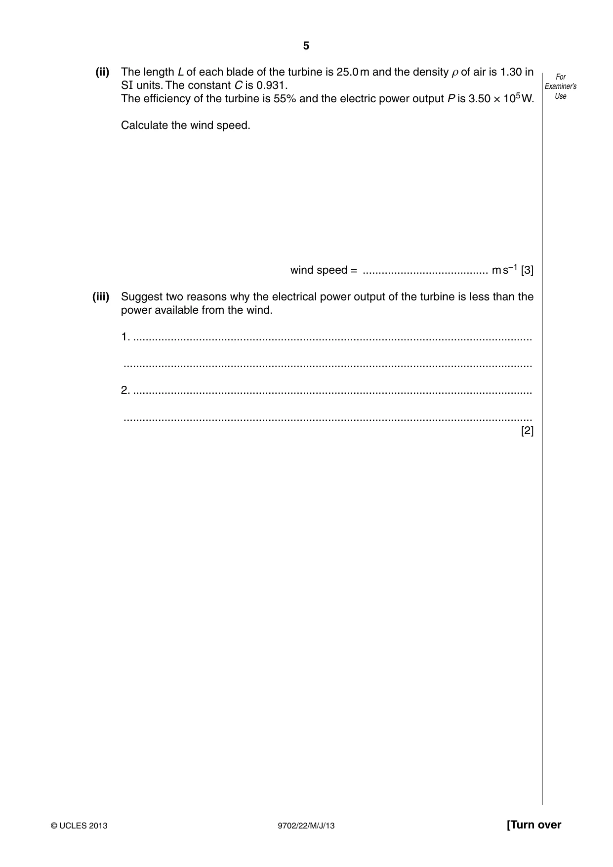 Cambridge A Level Physics 9702 2013 May/June Paper 2 · Variant 2 question paper, page 5 of 16