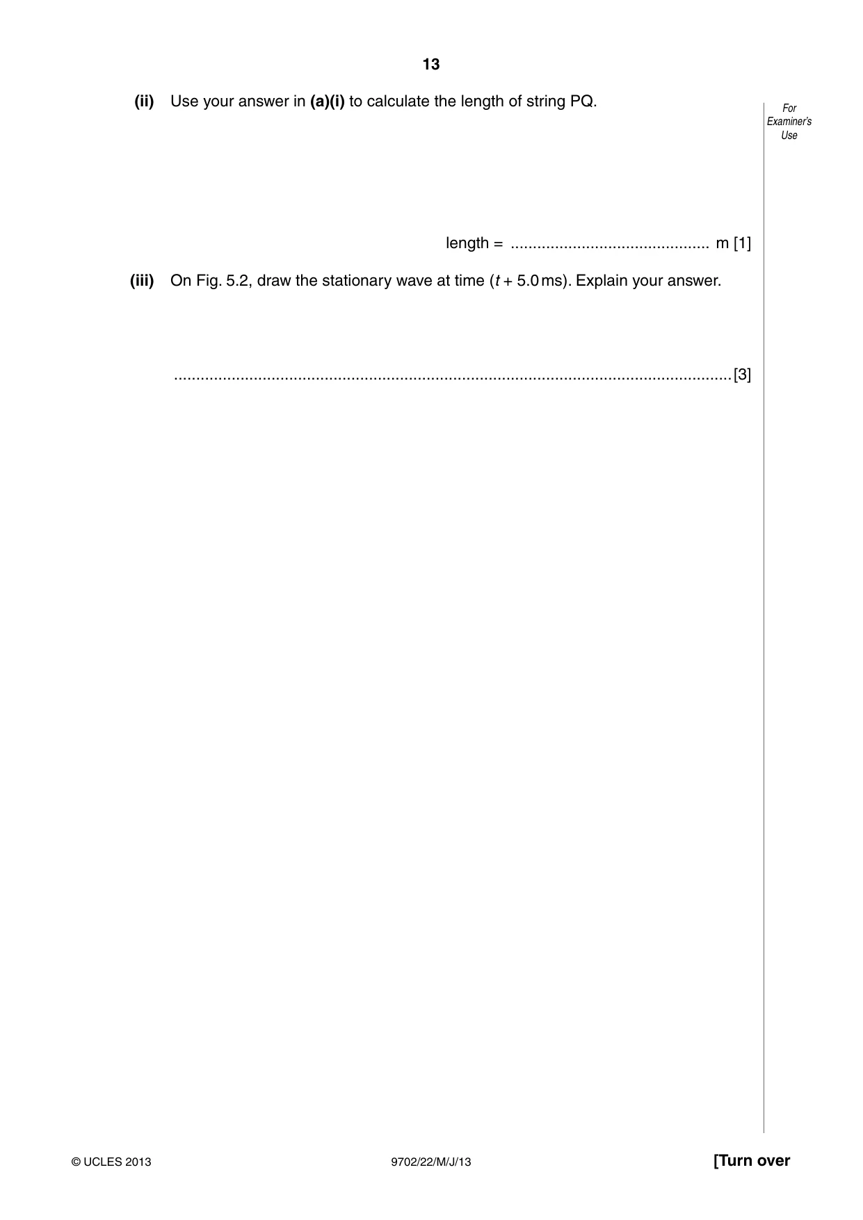 Cambridge A Level Physics 9702 2013 May/June Paper 2 · Variant 2 question paper, page 13 of 16
