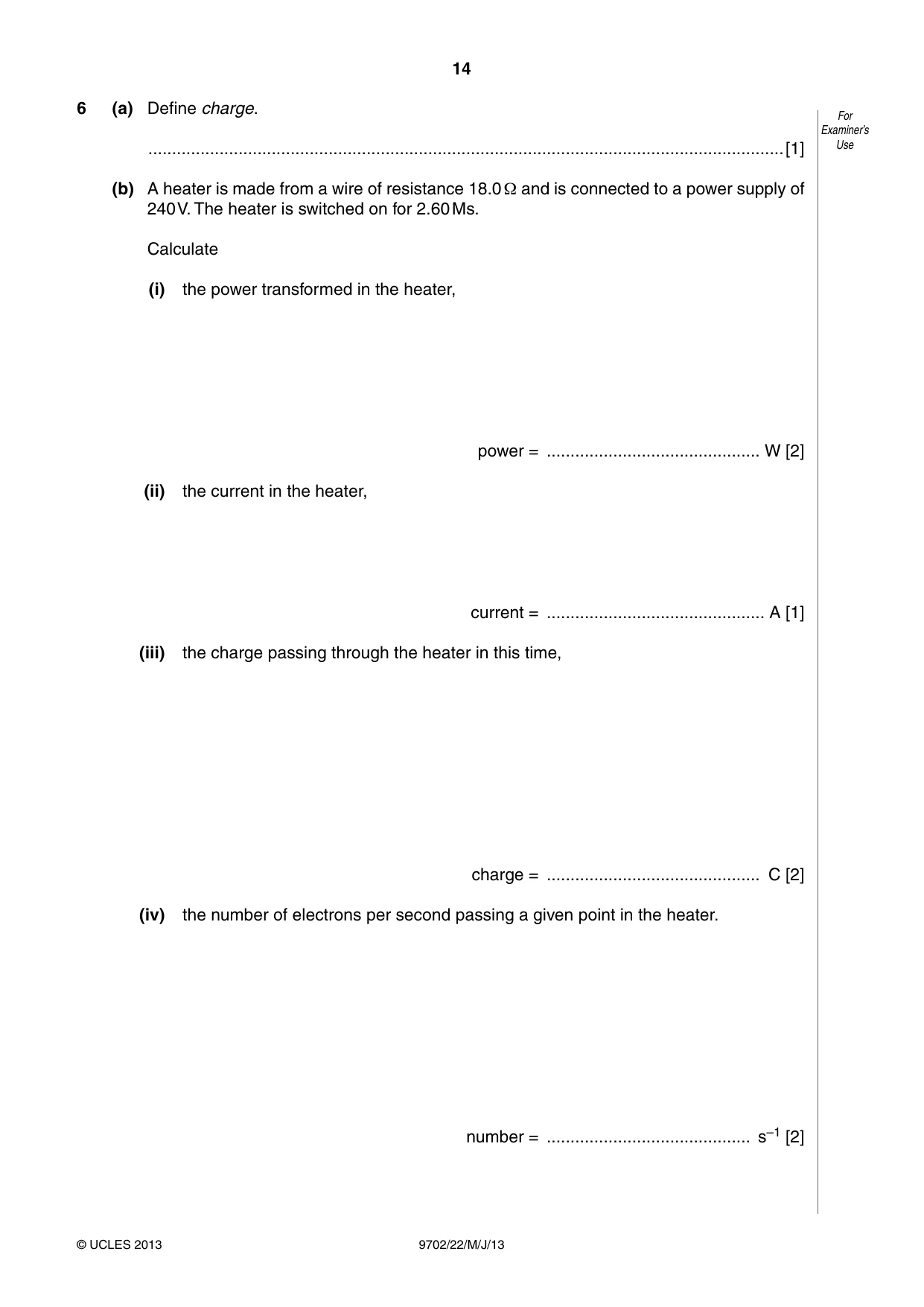 Cambridge A Level Physics 9702 2013 May/June Paper 2 · Variant 2 question paper, page 14 of 16