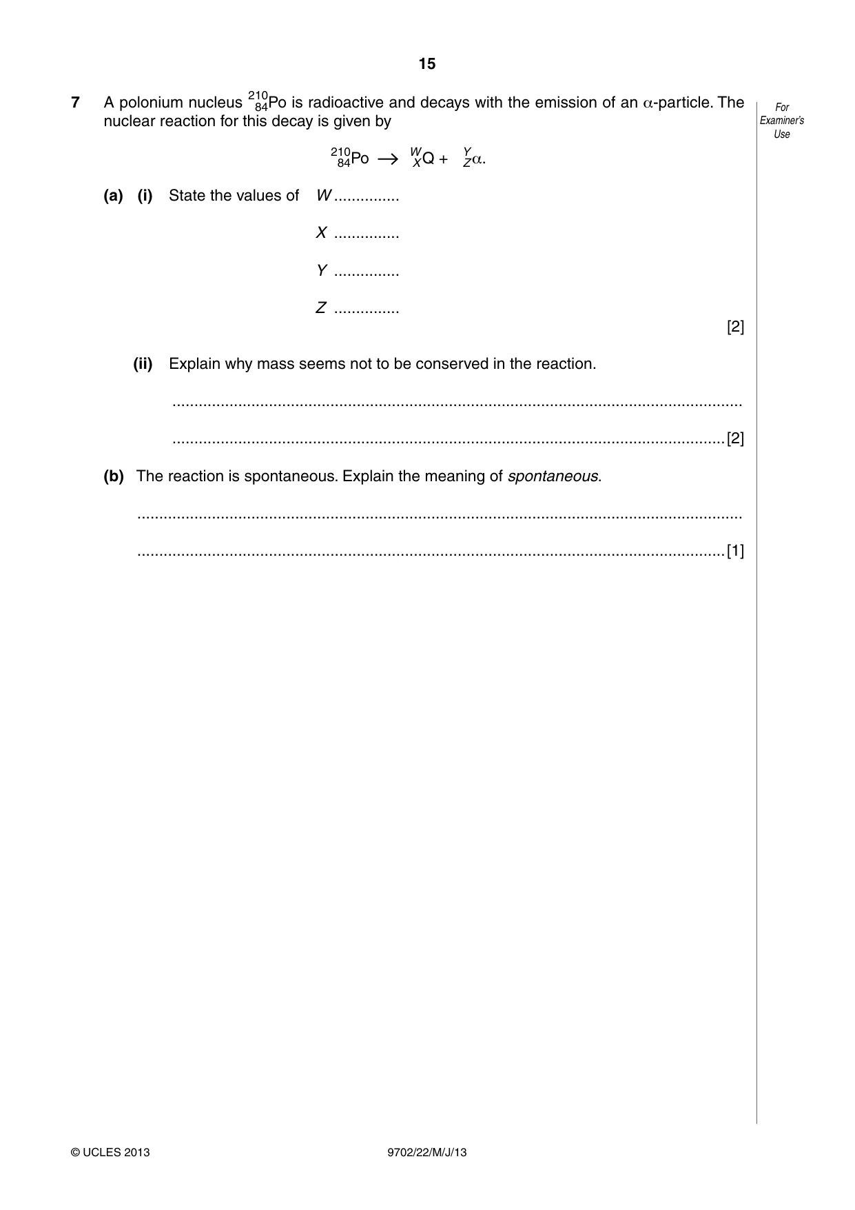 Cambridge A Level Physics 9702 2013 May/June Paper 2 · Variant 2 question paper, page 15 of 16