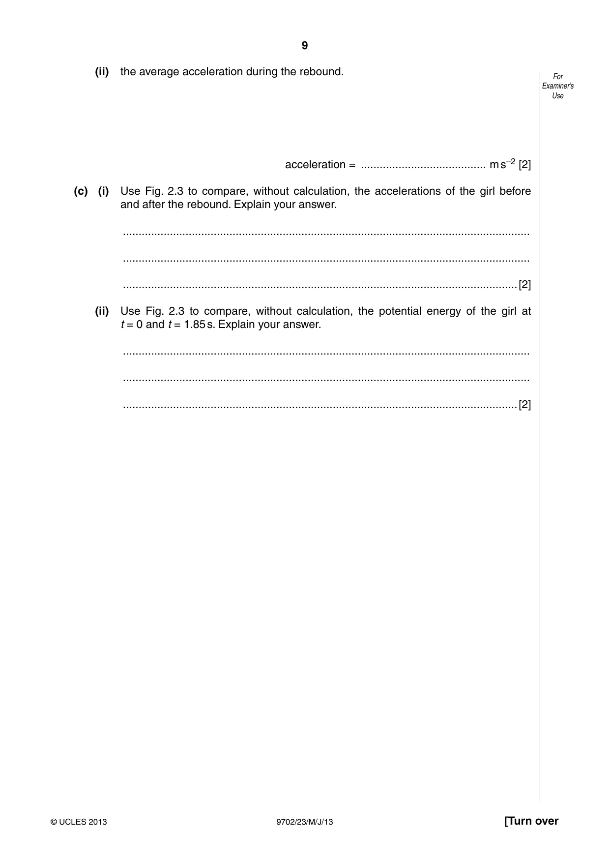 Cambridge A Level Physics 9702 2013 May/June Paper 2 · Variant 3 question paper, page 9 of 16