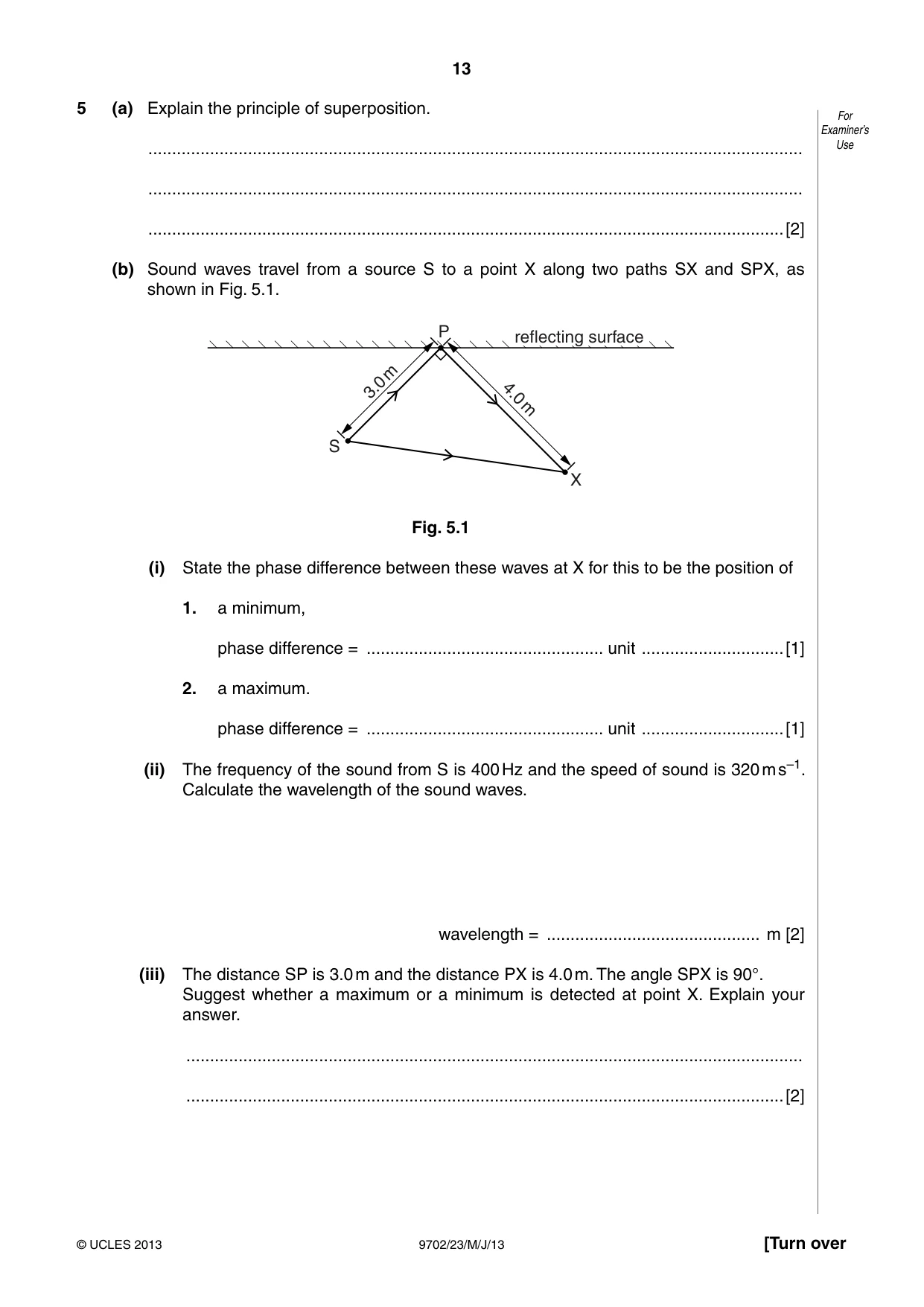 Cambridge A Level Physics 9702 2013 May/June Paper 2 · Variant 3 question paper, page 13 of 16