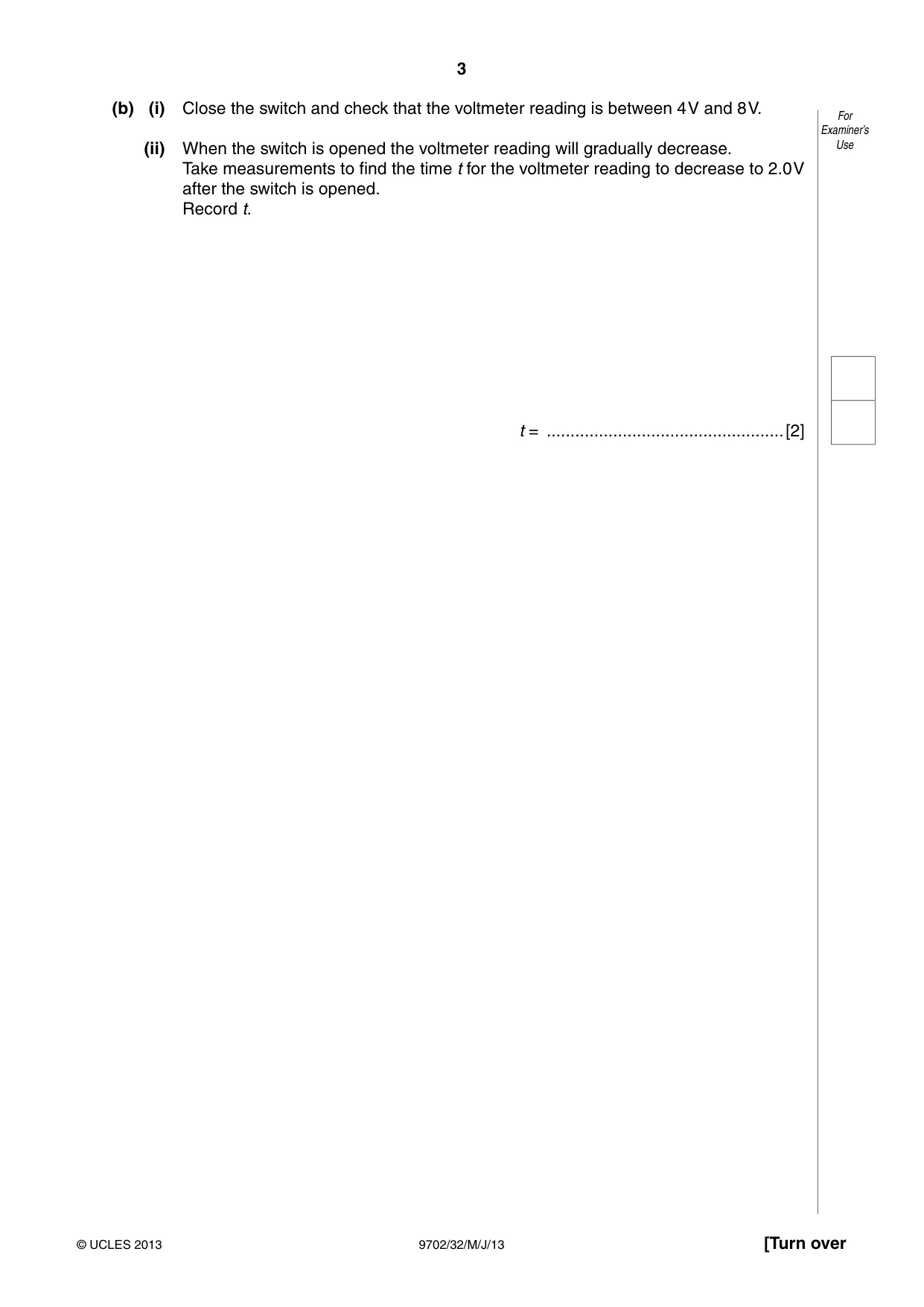 Cambridge A Level Physics 9702 2013 May/June Paper 3 · Variant 2 question paper, page 3 of 12