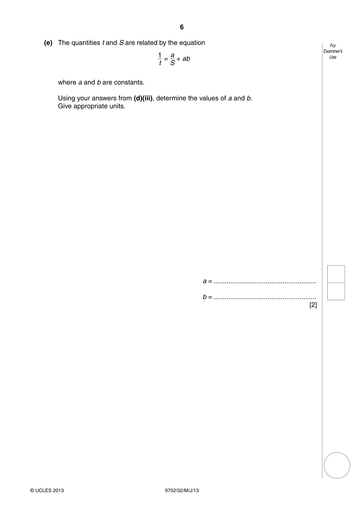 Cambridge A Level Physics 9702 2013 May/June Paper 3 · Variant 2 question paper, page 6 of 12