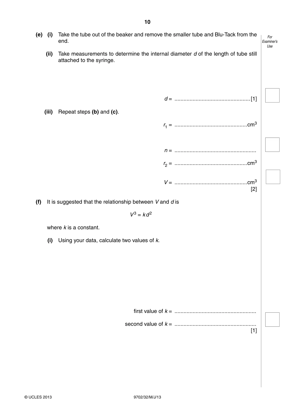 Cambridge A Level Physics 9702 2013 May/June Paper 3 · Variant 2 question paper, page 10 of 12