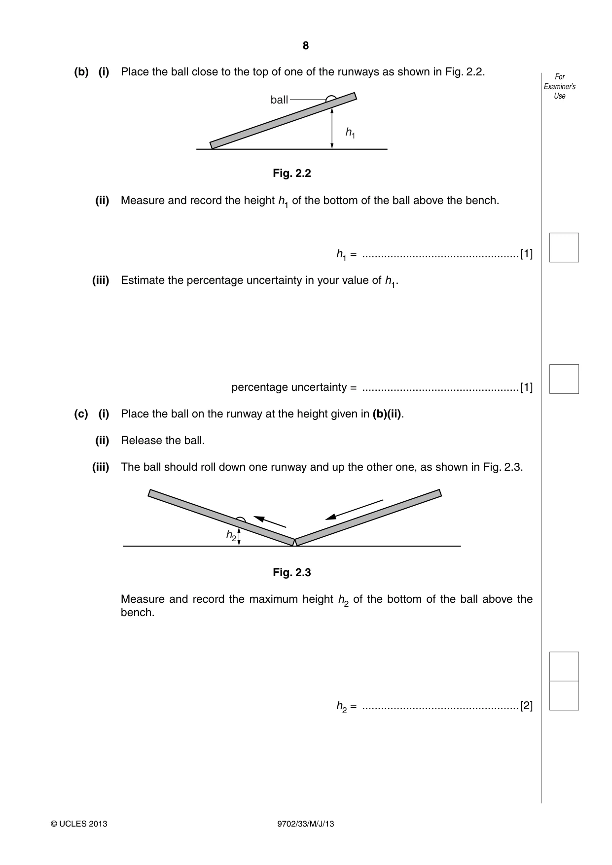 Cambridge A Level Physics 9702 2013 May/June Paper 3 · Variant 3 question paper, page 8 of 12