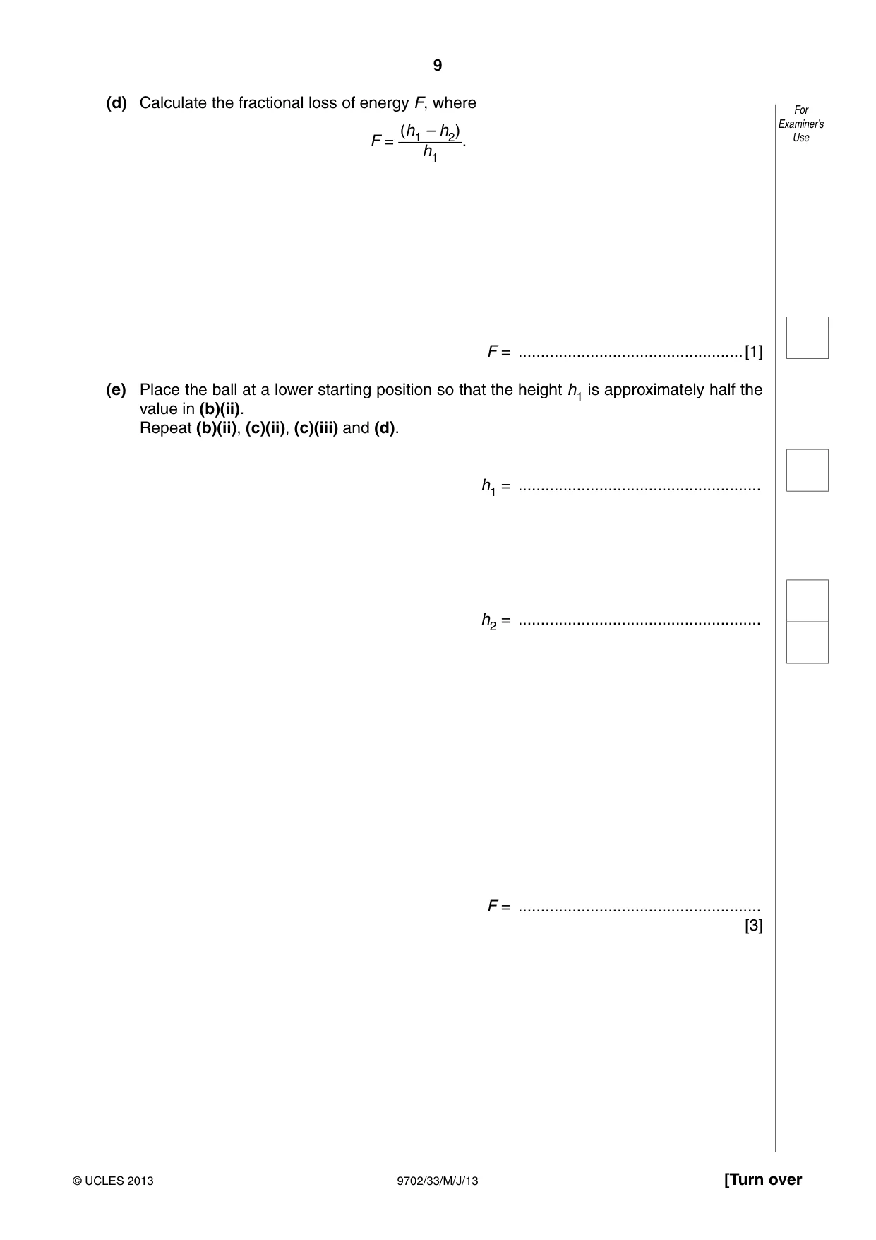 Cambridge A Level Physics 9702 2013 May/June Paper 3 · Variant 3 question paper, page 9 of 12