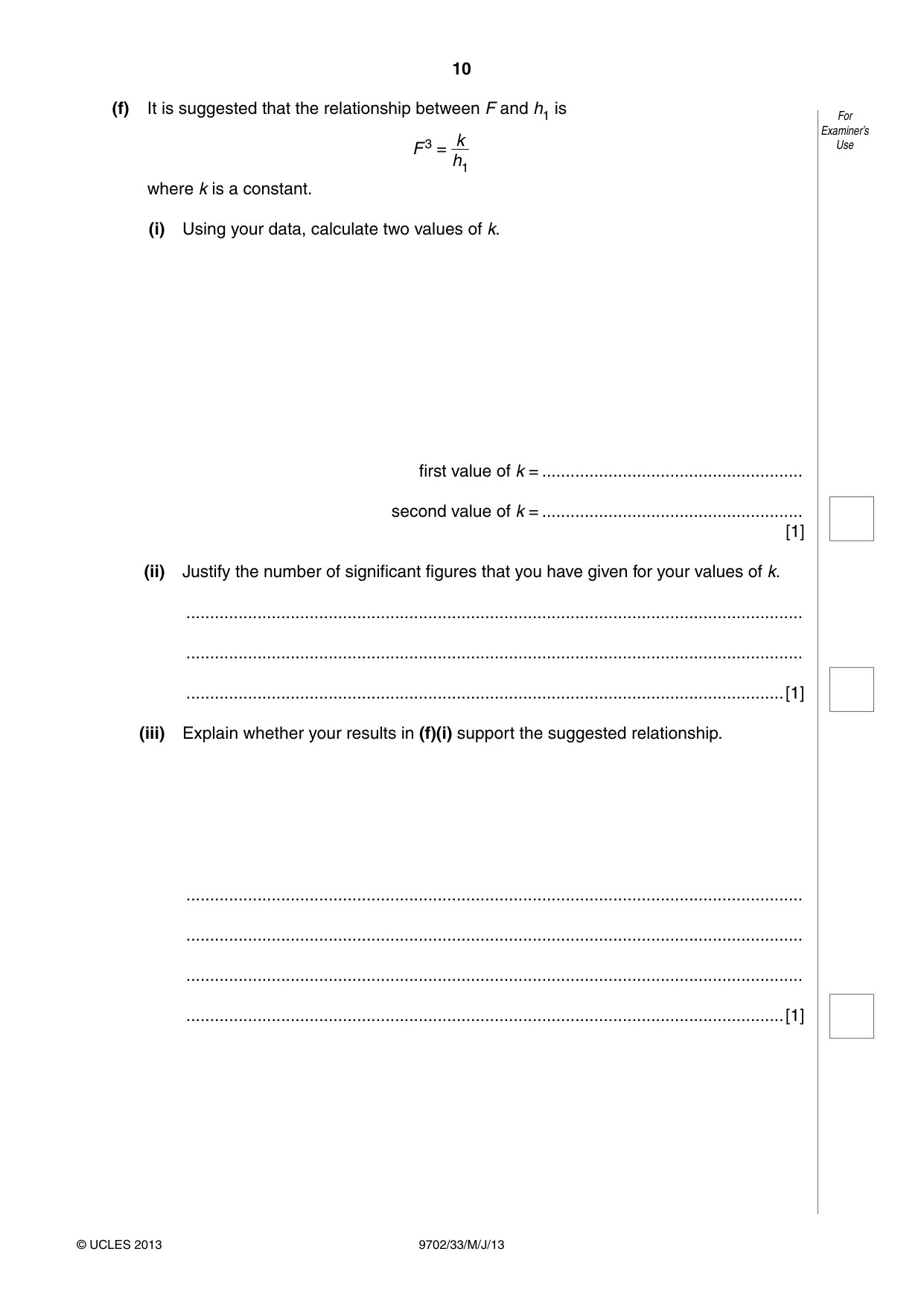 Cambridge A Level Physics 9702 2013 May/June Paper 3 · Variant 3 question paper, page 10 of 12