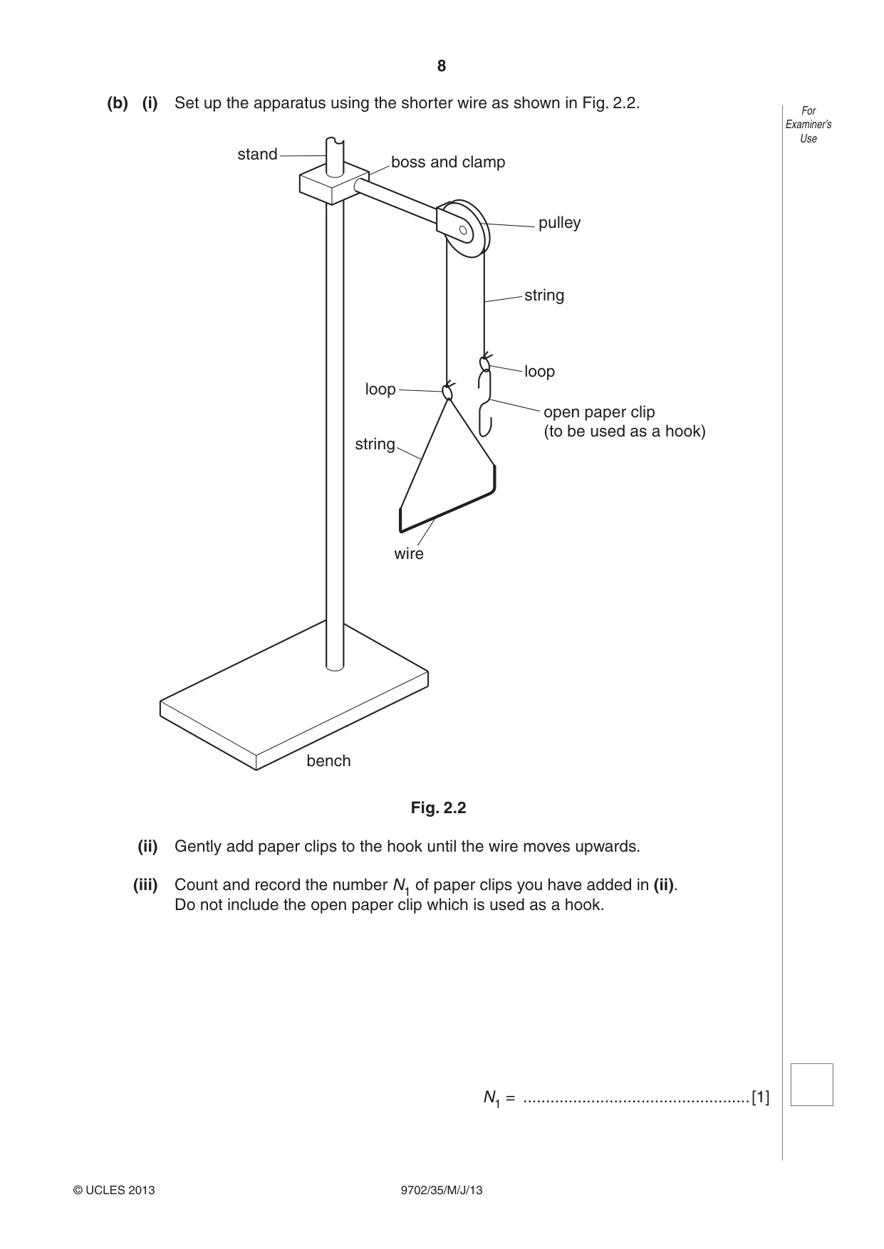 Cambridge A Level Physics 9702 2013 May/June Paper 3 · Variant 5 question paper, page 8 of 12