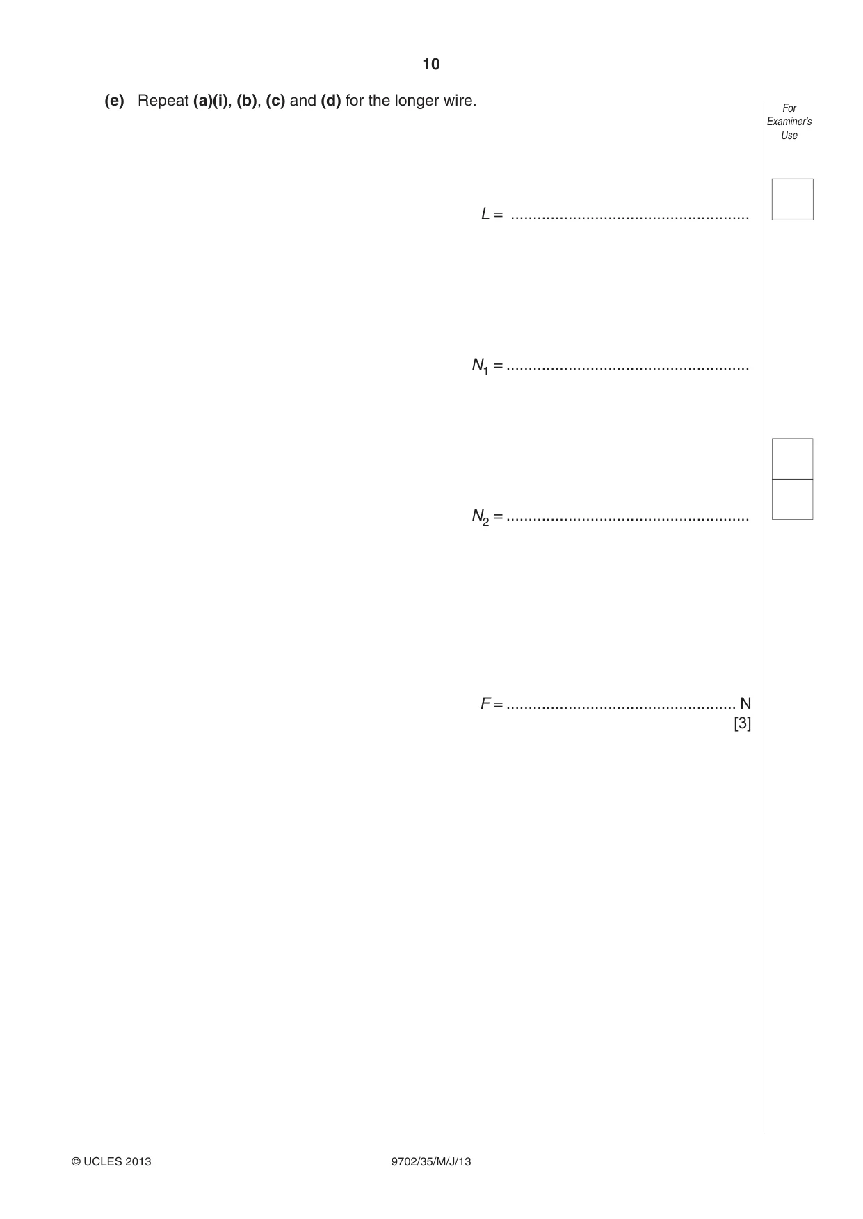Cambridge A Level Physics 9702 2013 May/June Paper 3 · Variant 5 question paper, page 10 of 12