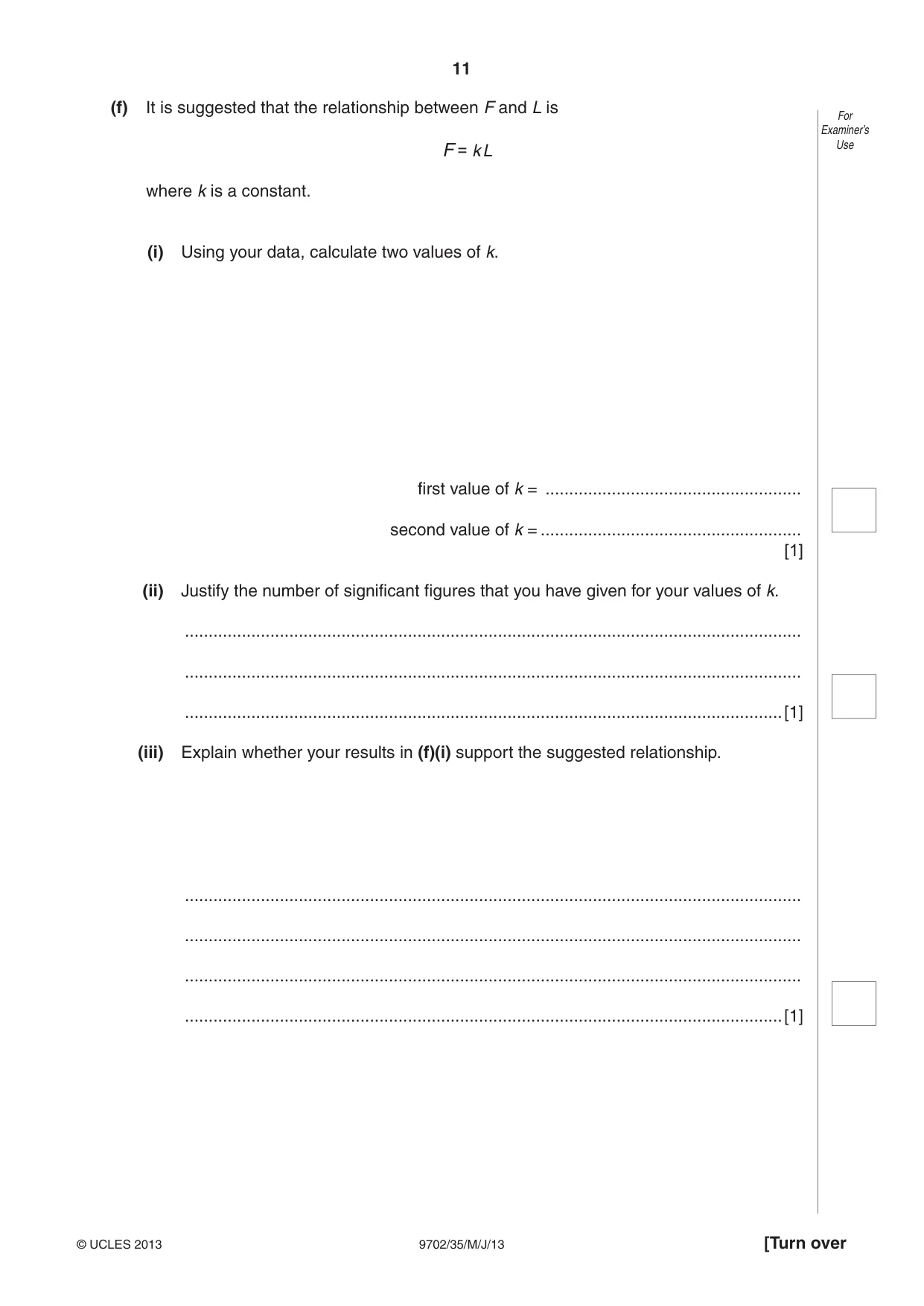 Cambridge A Level Physics 9702 2013 May/June Paper 3 · Variant 5 question paper, page 11 of 12