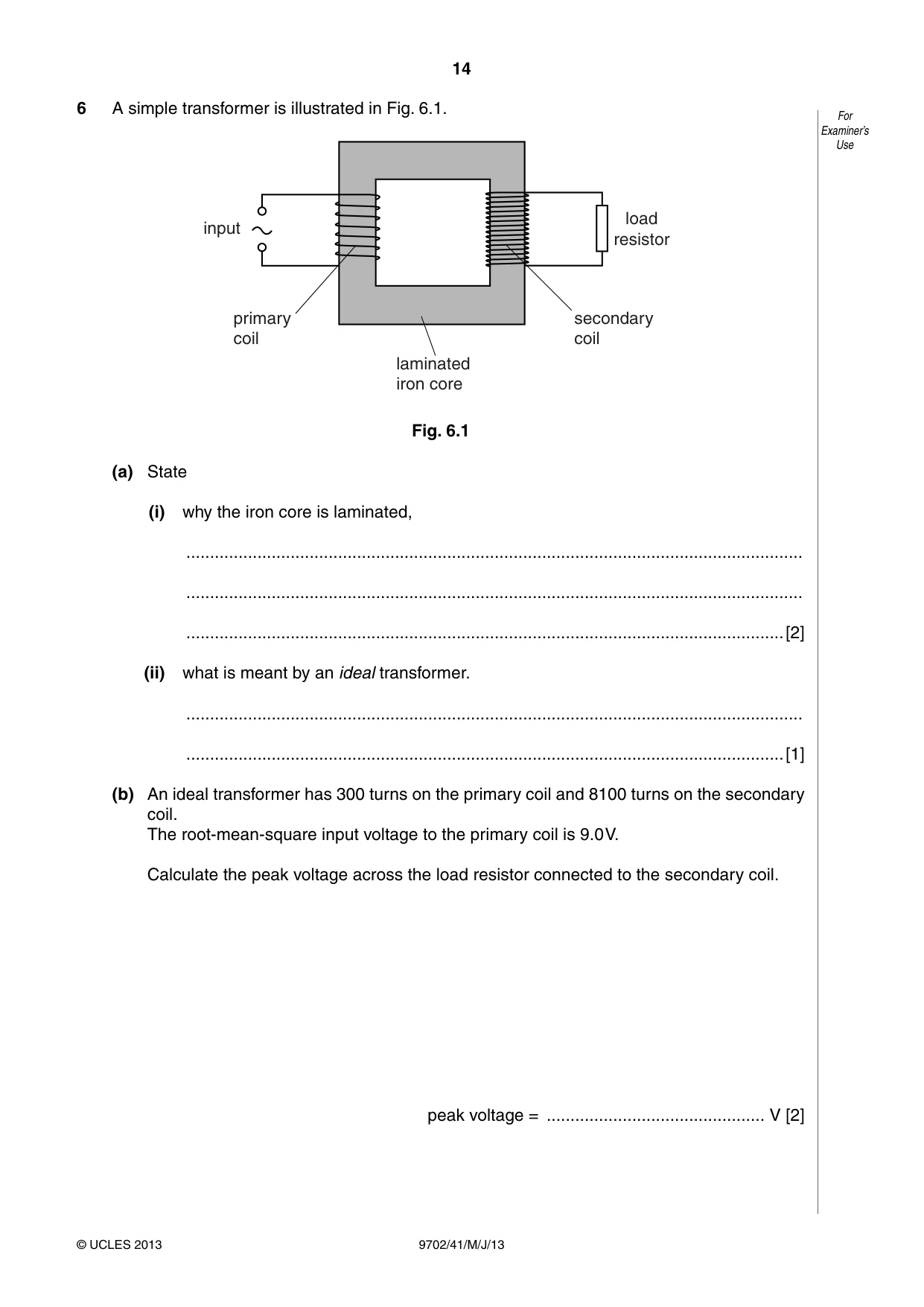 Cambridge A Level Physics 9702 2013 May/June Paper 4 · Variant 1 question paper, page 14 of 24