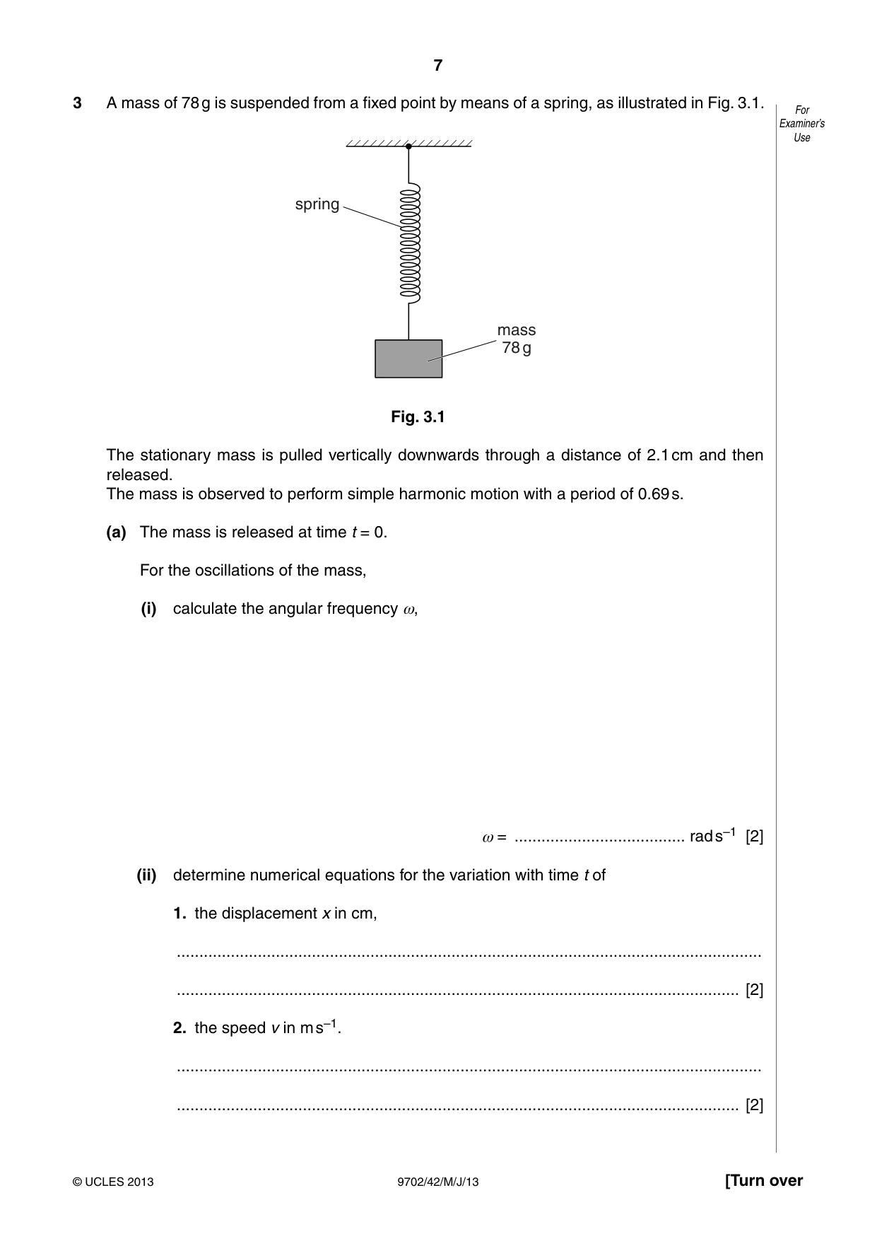 Cambridge A Level Physics 9702 2013 May/June Paper 4 · Variant 2 question paper, page 7 of 24