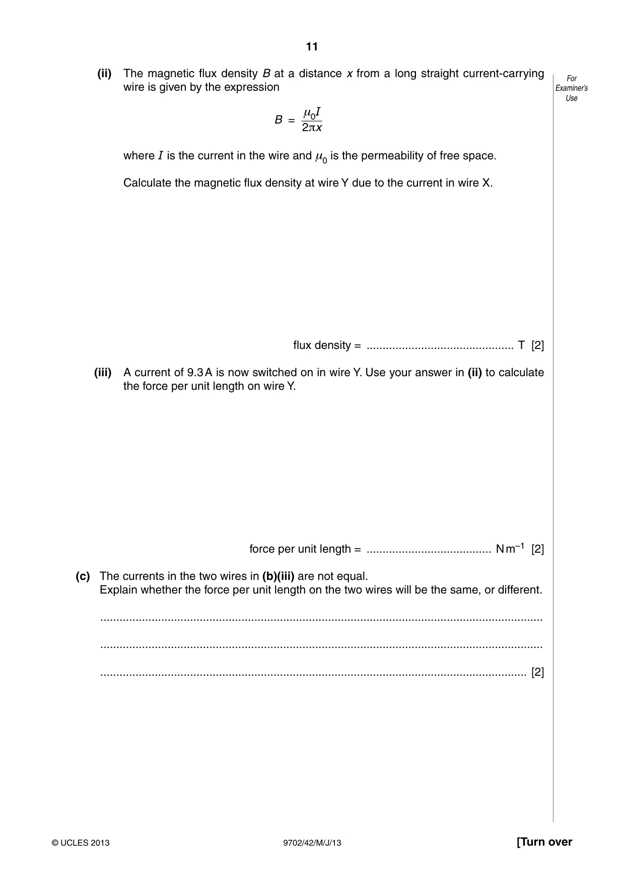 Cambridge A Level Physics 9702 2013 May/June Paper 4 · Variant 2 question paper, page 11 of 24
