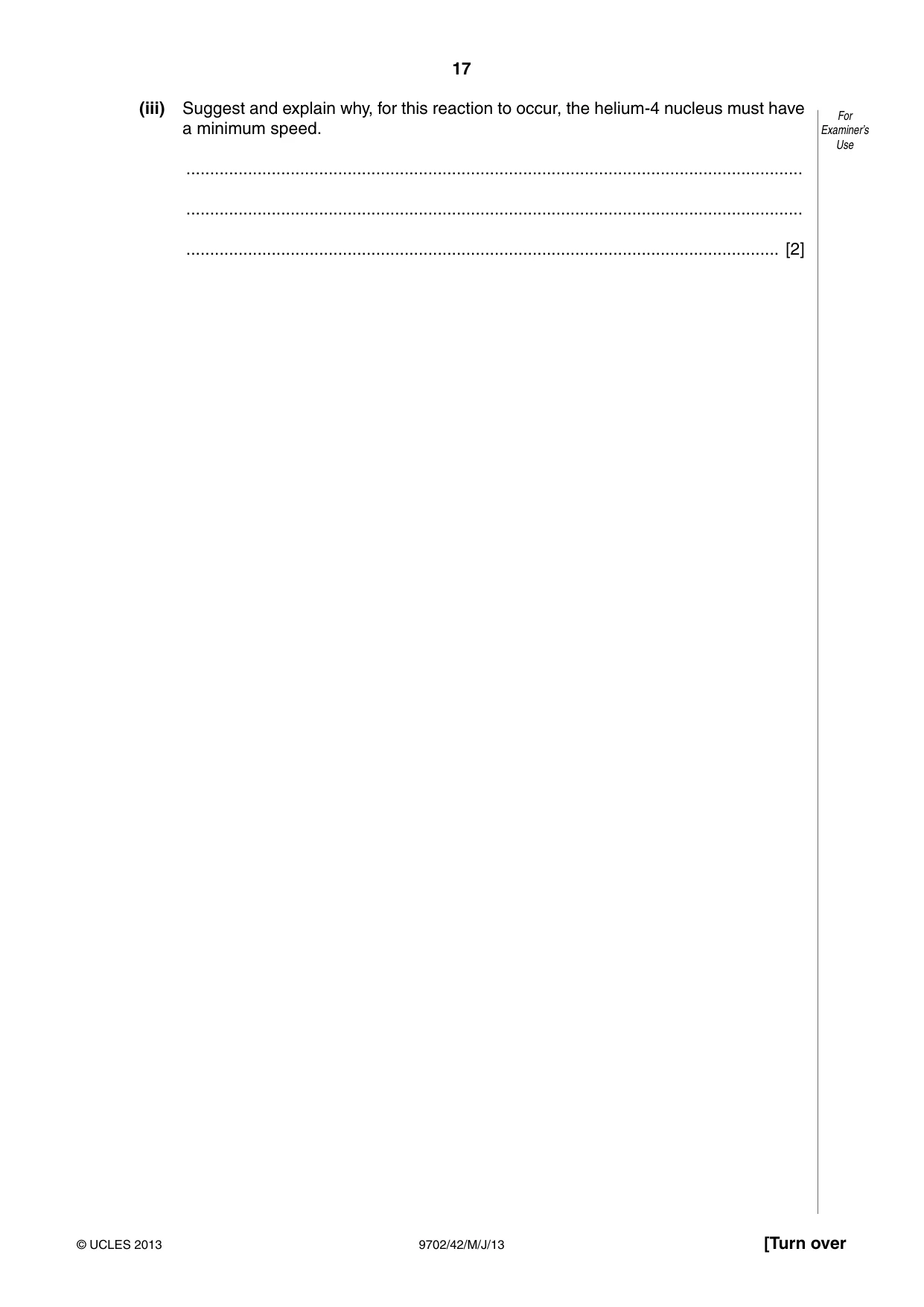 Cambridge A Level Physics 9702 2013 May/June Paper 4 · Variant 2 question paper, page 17 of 24