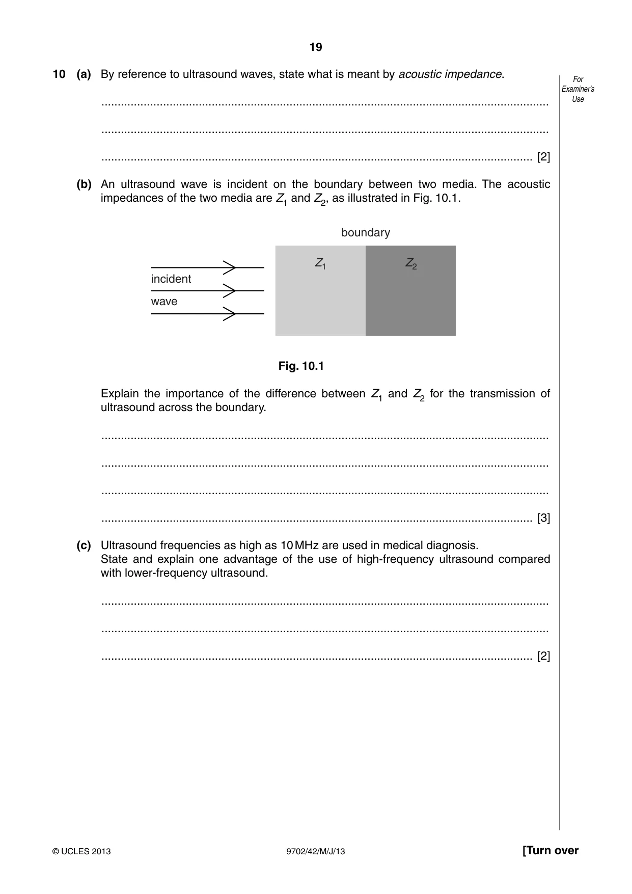 Cambridge A Level Physics 9702 2013 May/June Paper 4 · Variant 2 question paper, page 19 of 24