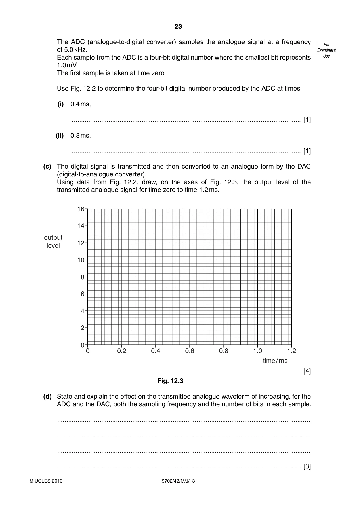 Cambridge A Level Physics 9702 2013 May/June Paper 4 · Variant 2 question paper, page 23 of 24