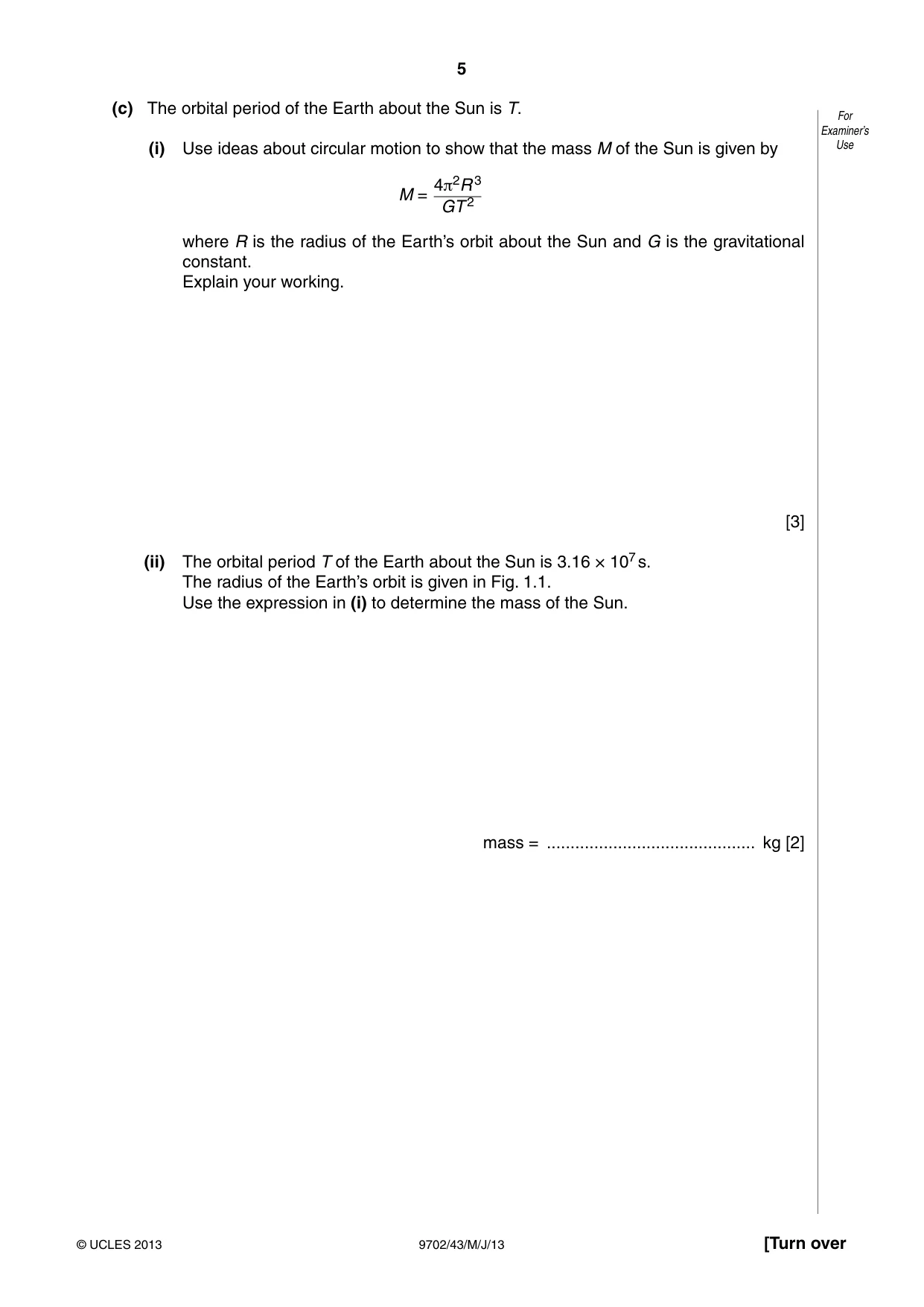 Cambridge A Level Physics 9702 2013 May/June Paper 4 · Variant 3 question paper, page 5 of 24