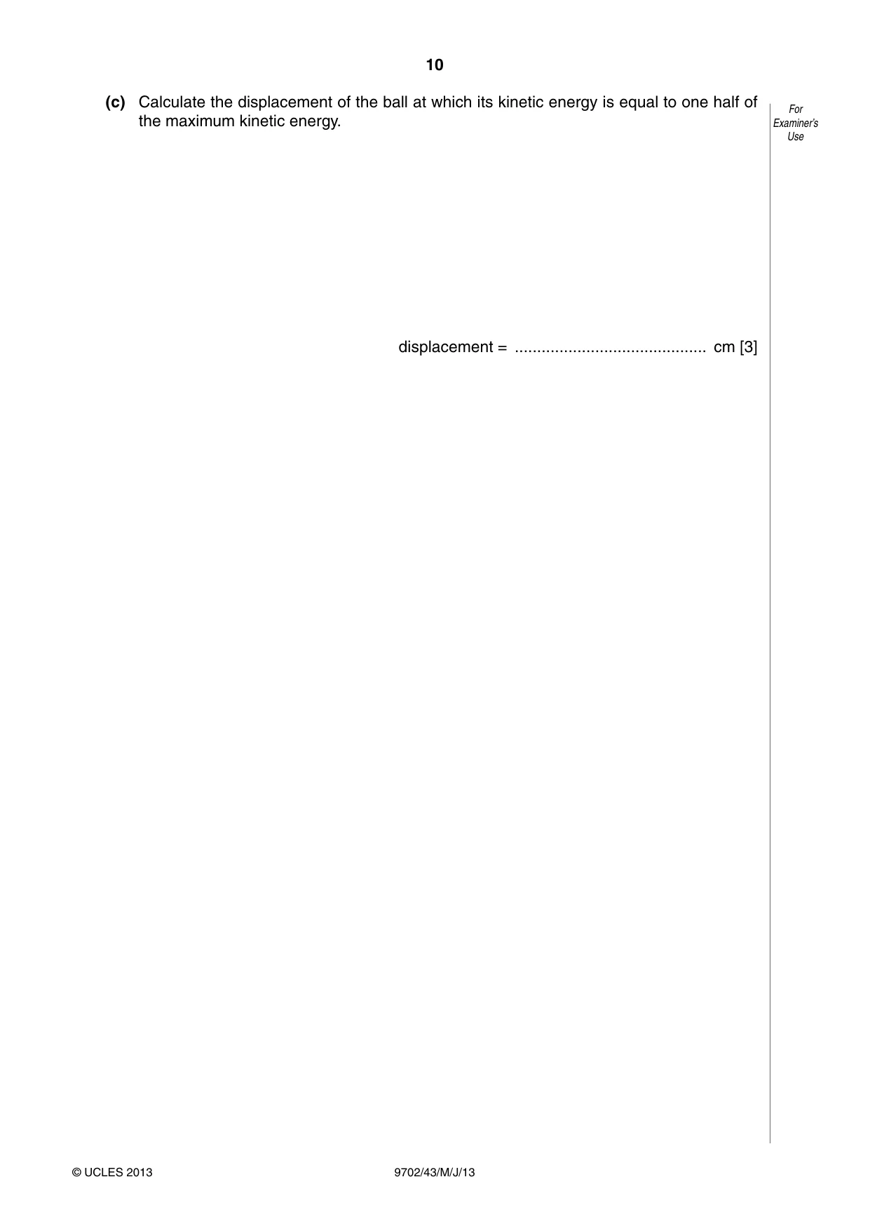 Cambridge A Level Physics 9702 2013 May/June Paper 4 · Variant 3 question paper, page 10 of 24