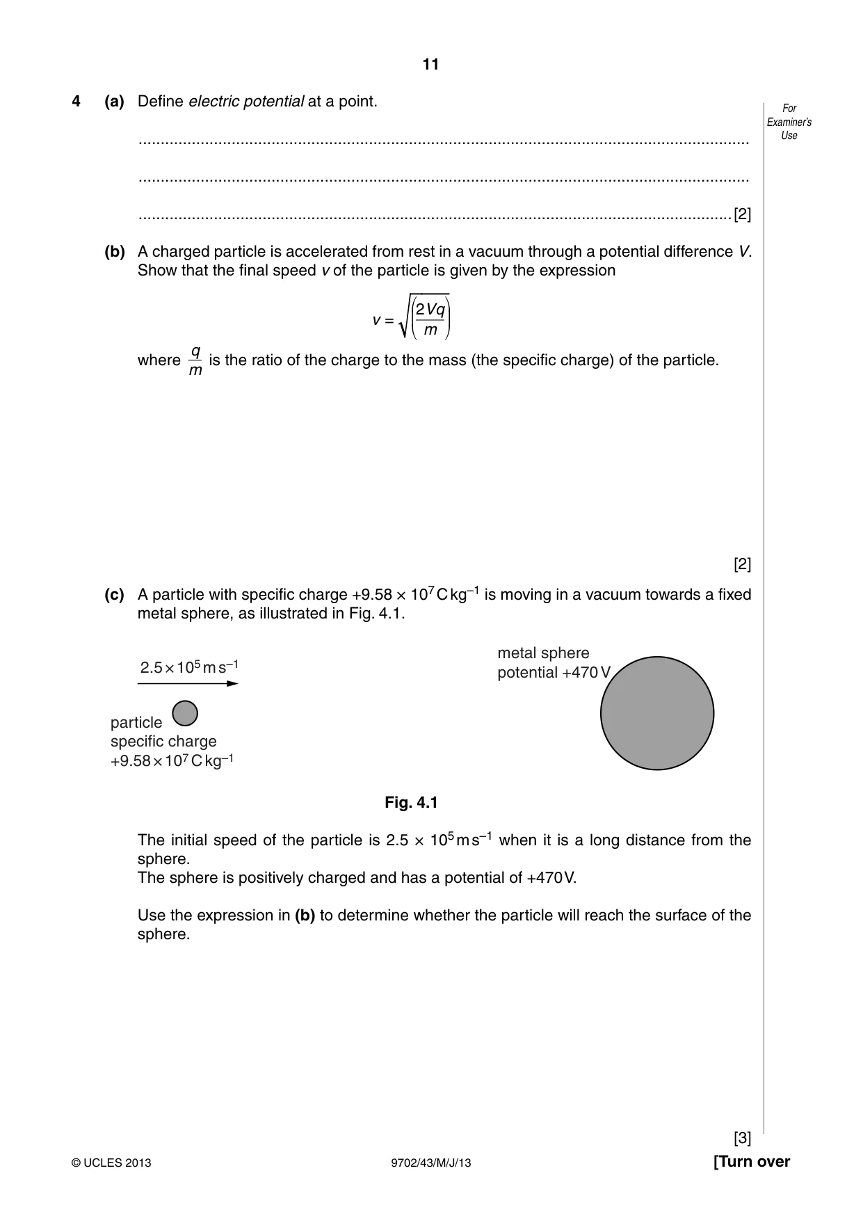 Cambridge A Level Physics 9702 2013 May/June Paper 4 · Variant 3 question paper, page 11 of 24