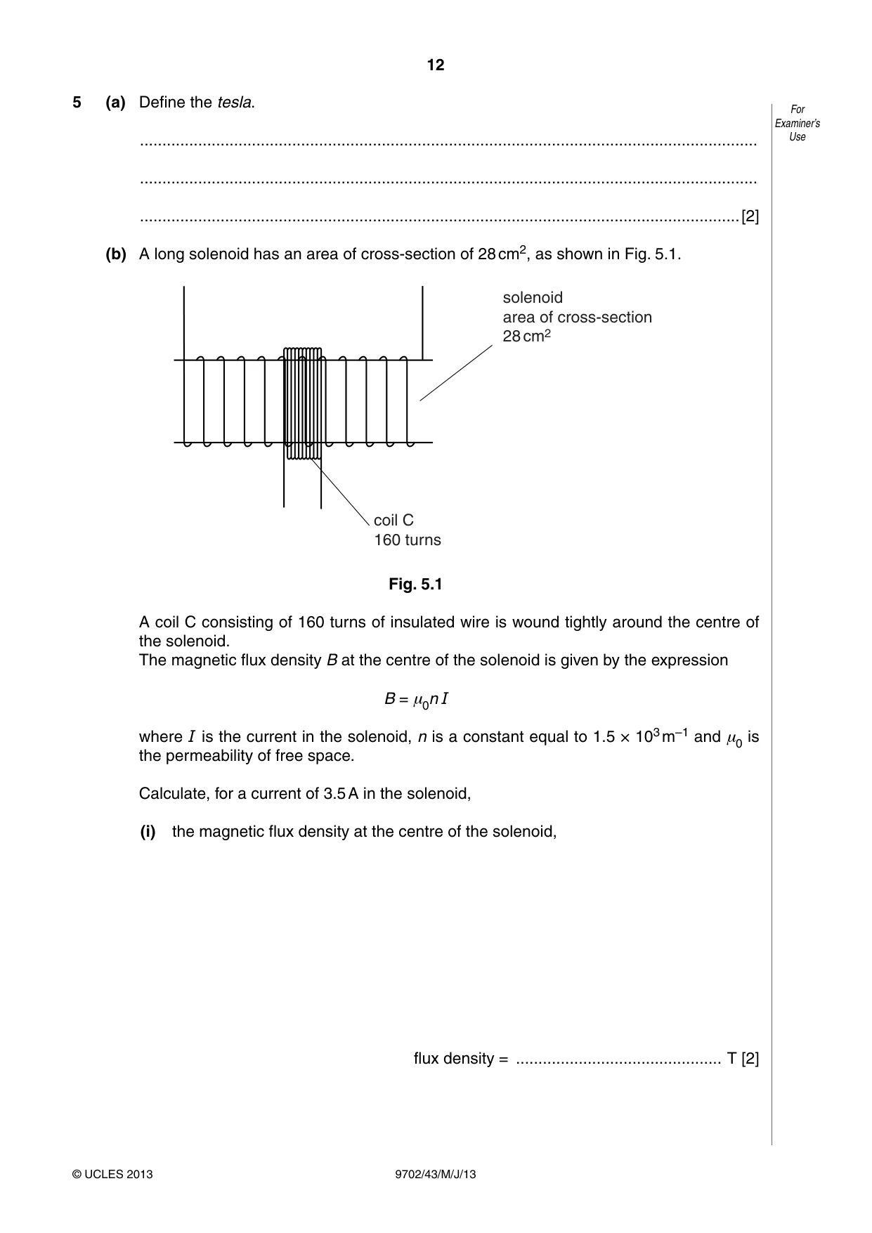 Cambridge A Level Physics 9702 2013 May/June Paper 4 · Variant 3 question paper, page 12 of 24