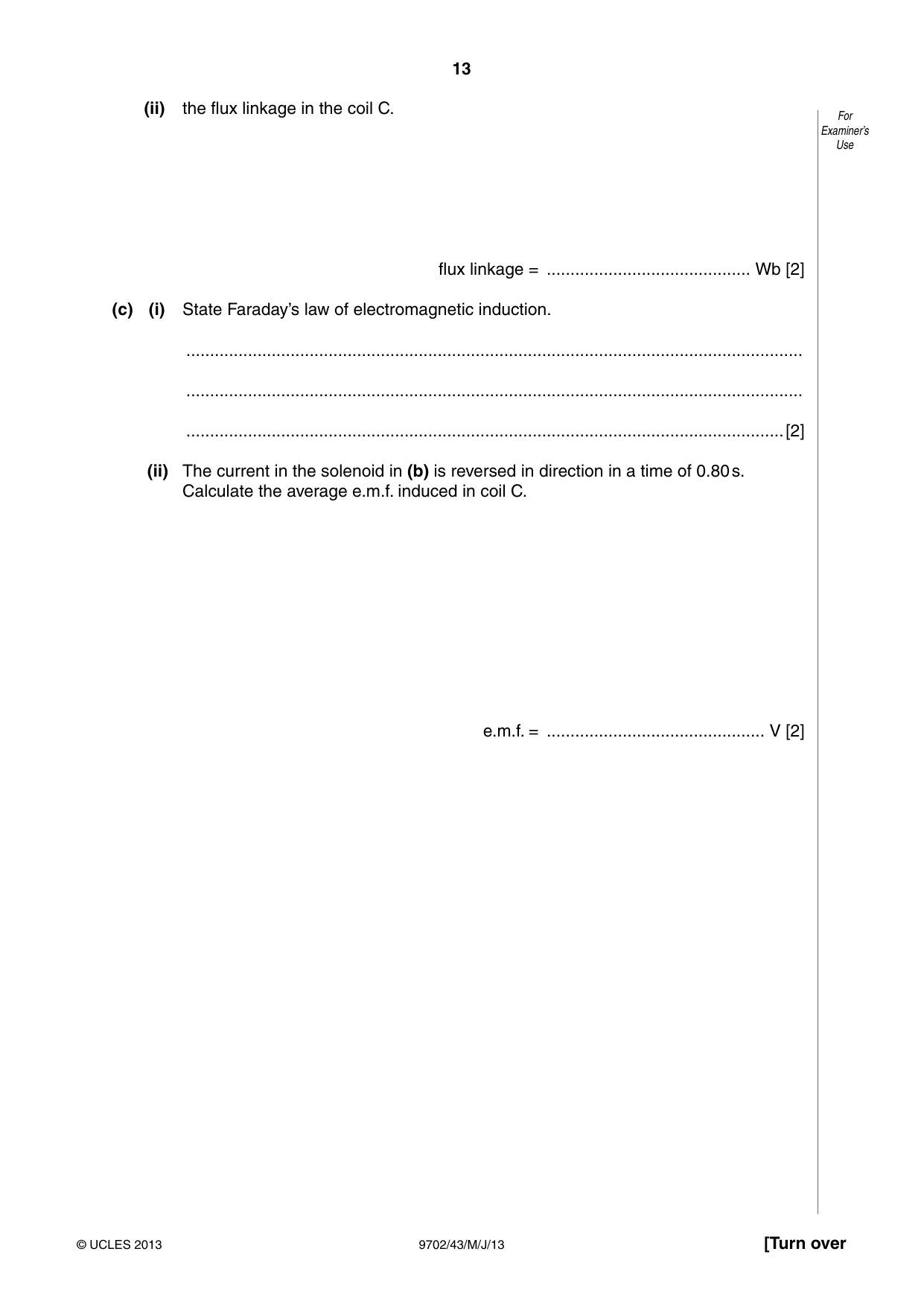 Cambridge A Level Physics 9702 2013 May/June Paper 4 · Variant 3 question paper, page 13 of 24