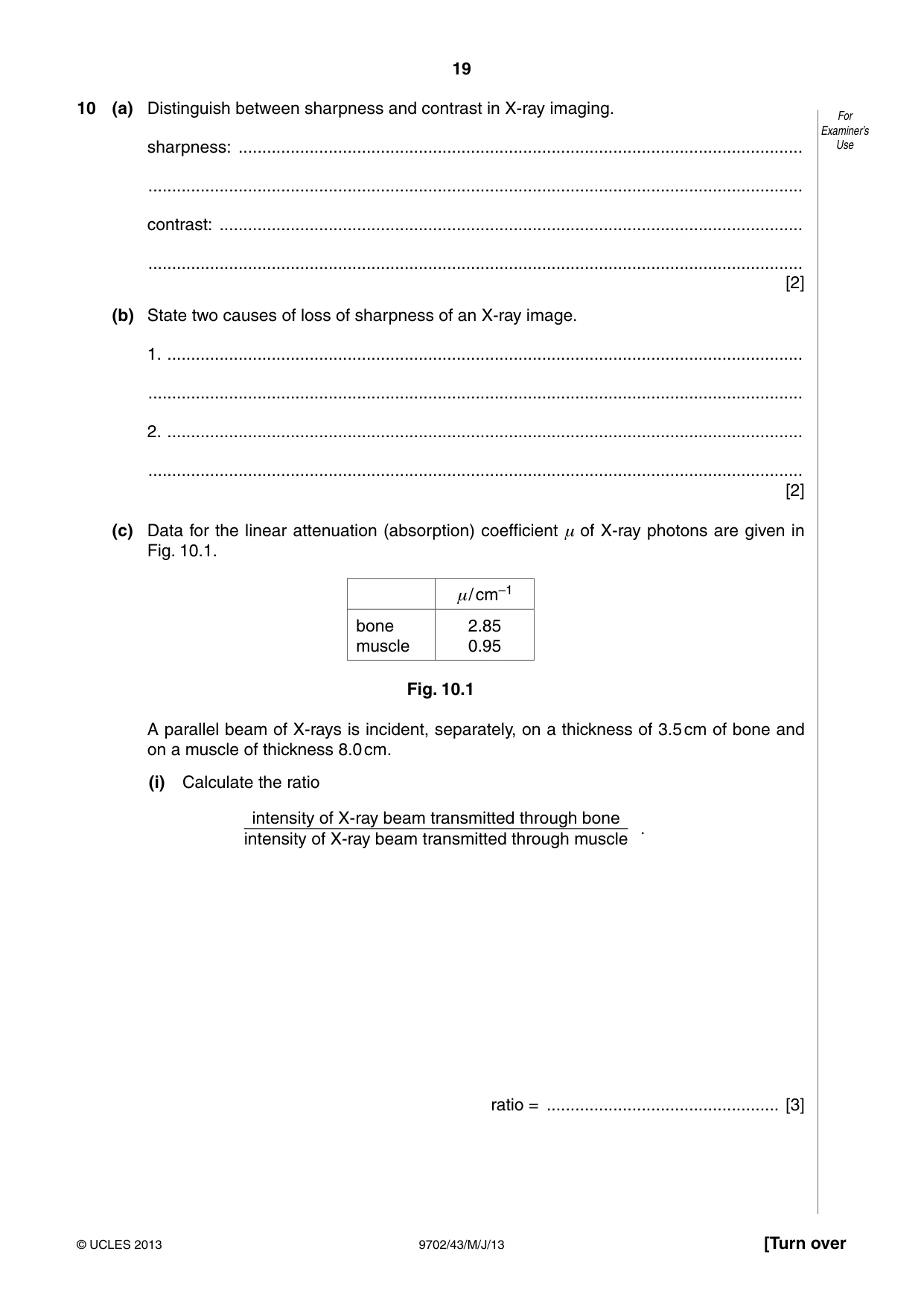 Cambridge A Level Physics 9702 2013 May/June Paper 4 · Variant 3 question paper, page 19 of 24