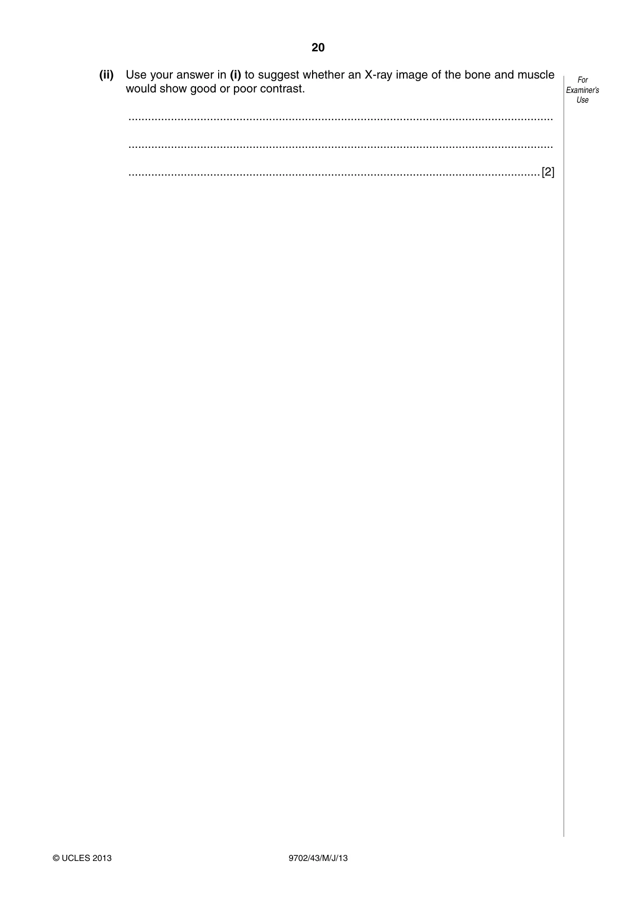 Cambridge A Level Physics 9702 2013 May/June Paper 4 · Variant 3 question paper, page 20 of 24