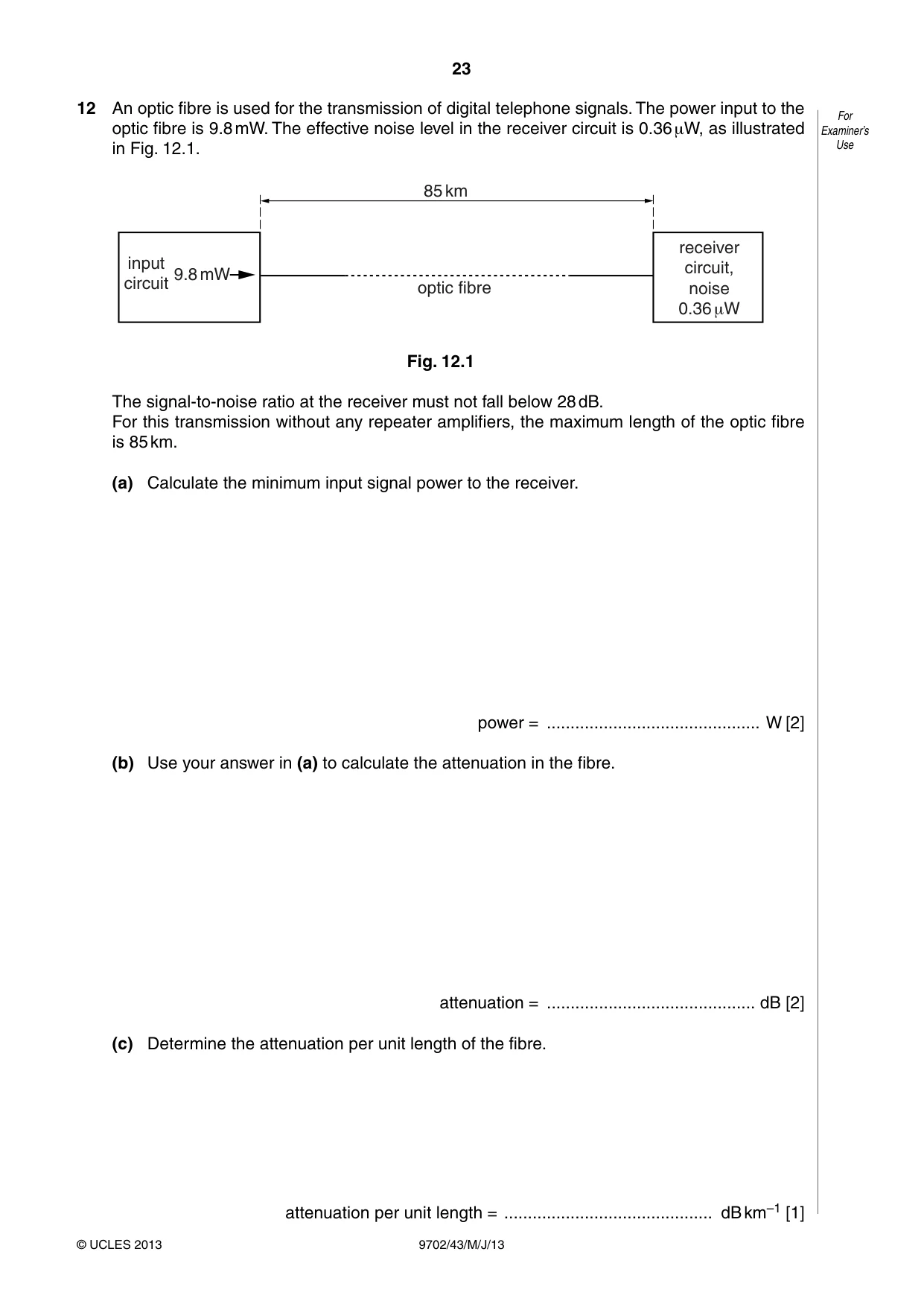 Cambridge A Level Physics 9702 2013 May/June Paper 4 · Variant 3 question paper, page 23 of 24
