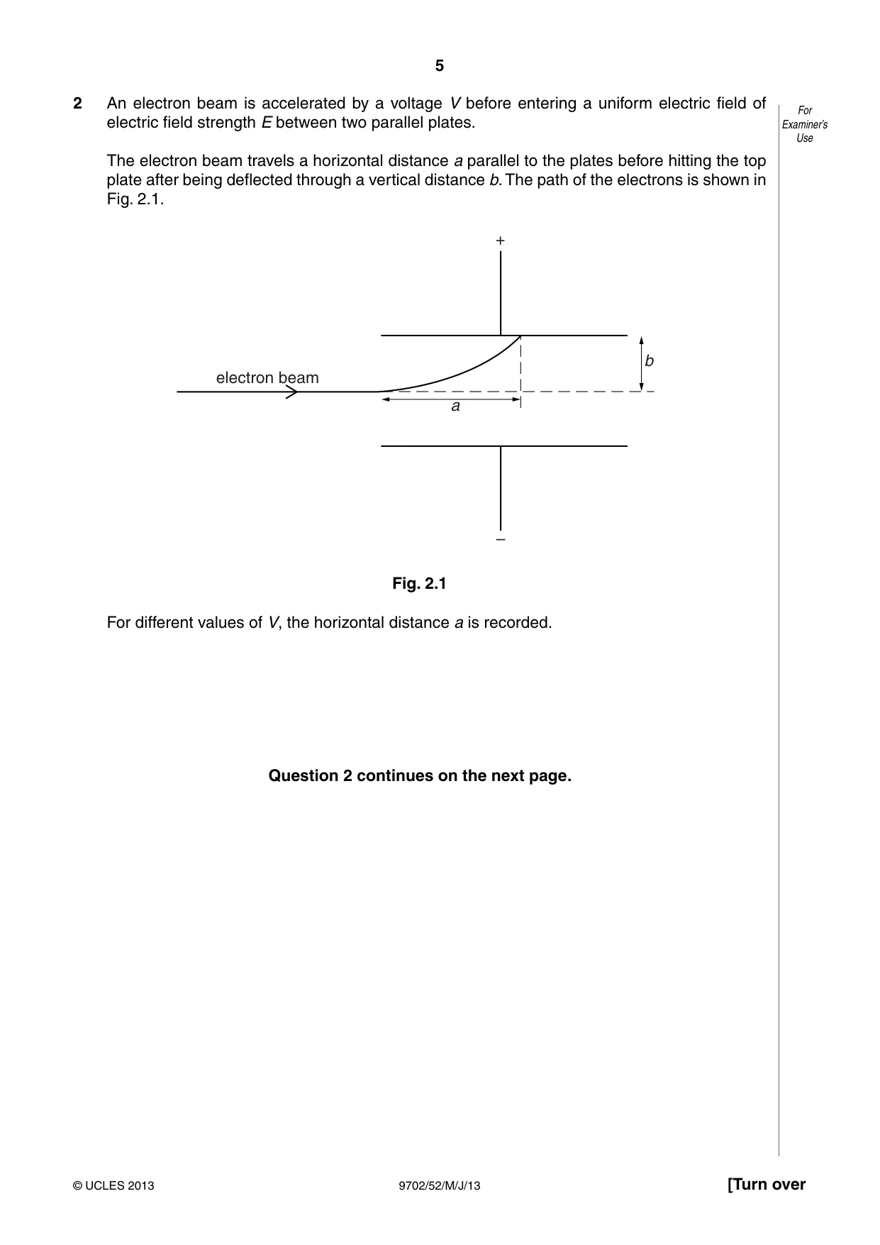 Cambridge A Level Physics 9702 2013 May/June Paper 5 · Variant 2 question paper, page 5 of 8