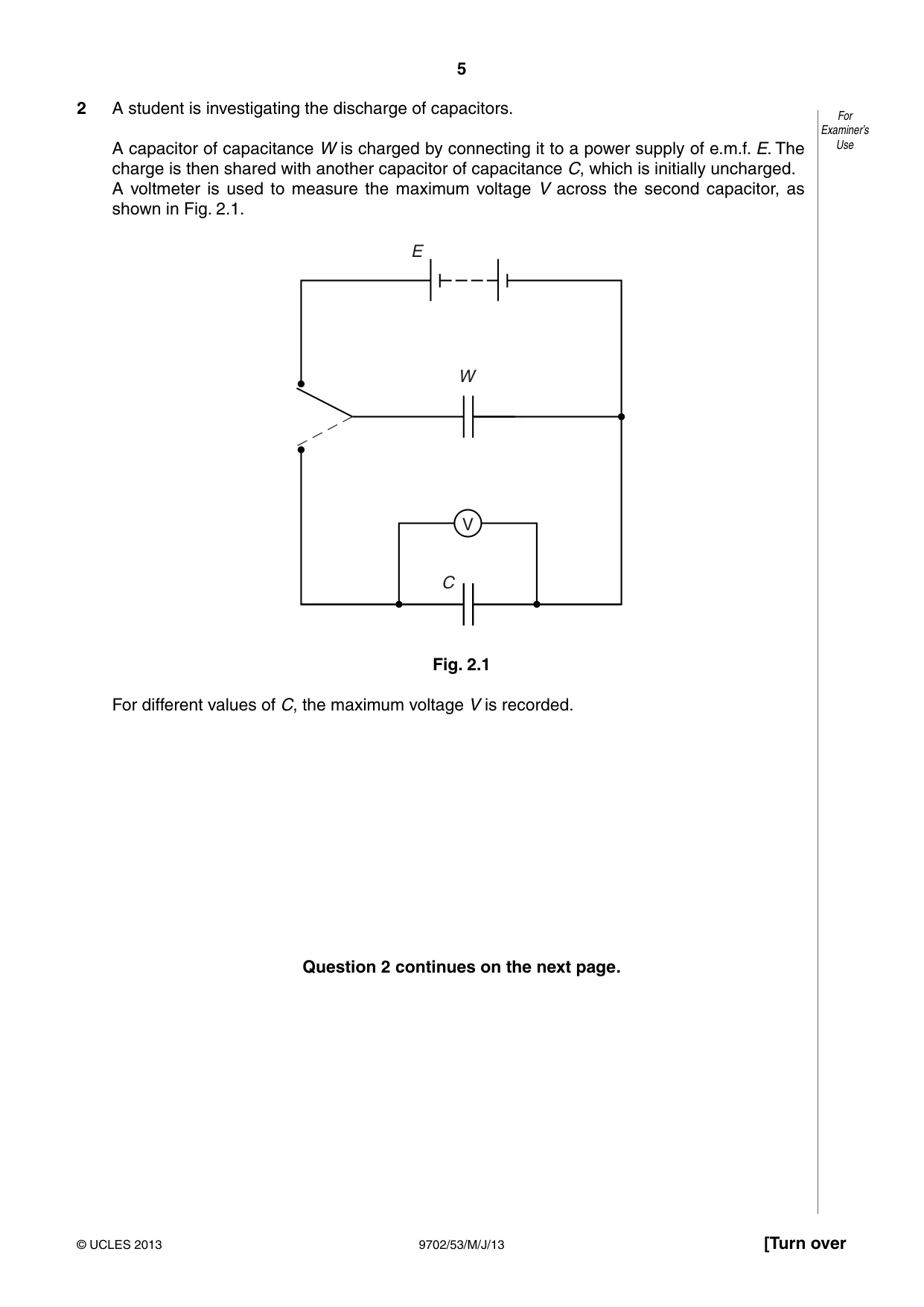 Cambridge A Level Physics 9702 2013 May/June Paper 5 · Variant 3 question paper, page 5 of 8