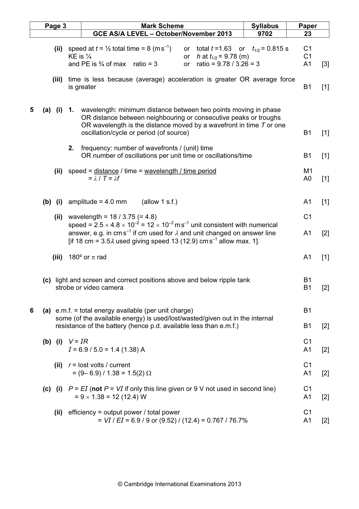 Mark scheme, page 3 of 4