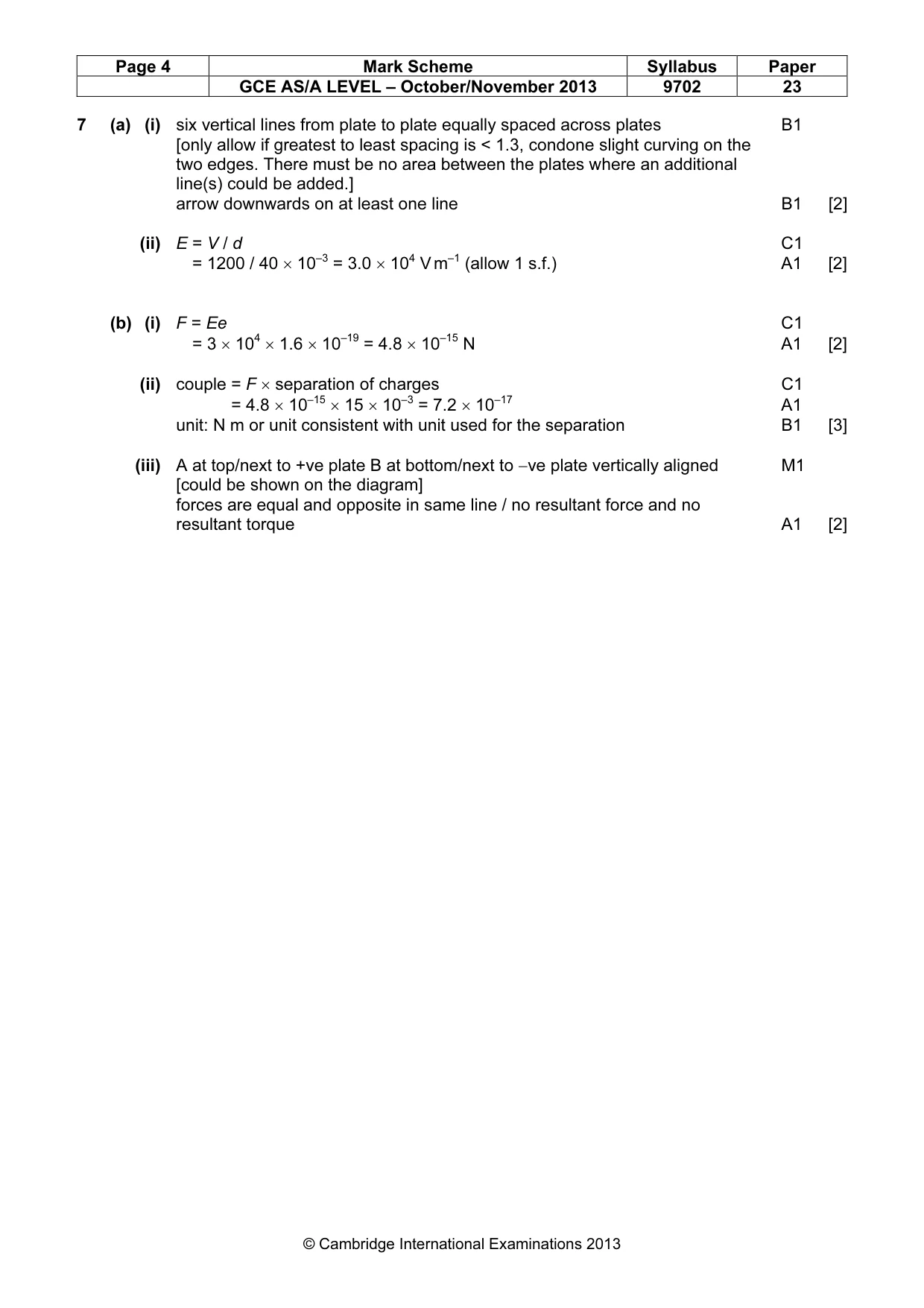 Mark scheme, page 4 of 4