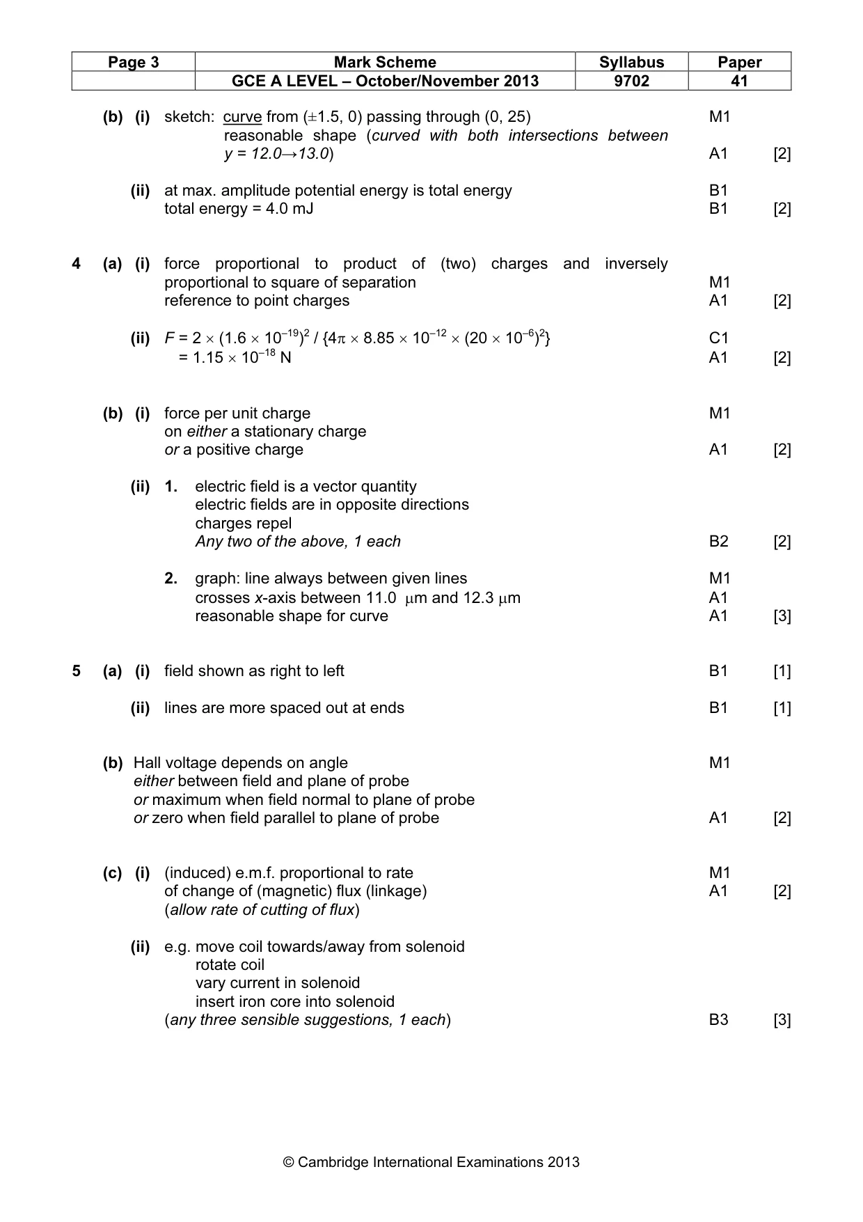 Mark scheme, page 3 of 6