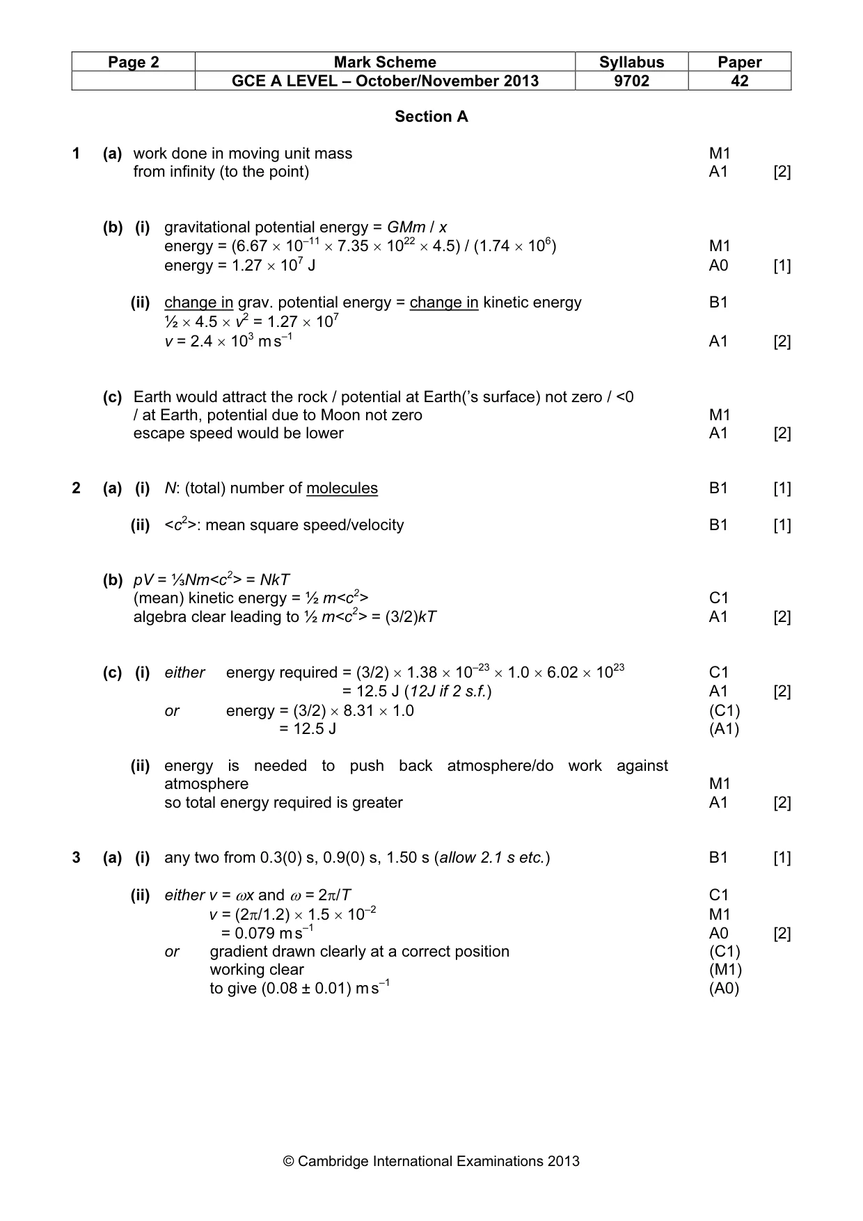 Mark scheme, page 2 of 6
