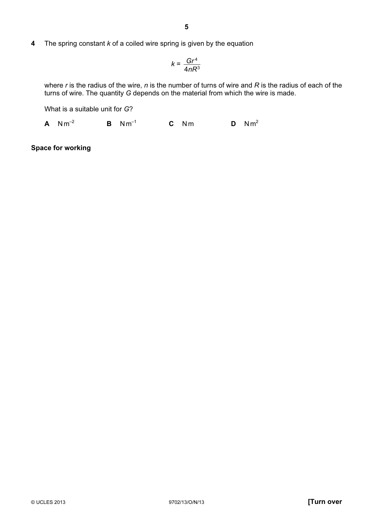 Cambridge A Level Physics 9702 2013 Oct/Nov Paper 1 · Variant 3 question paper, page 5 of 24