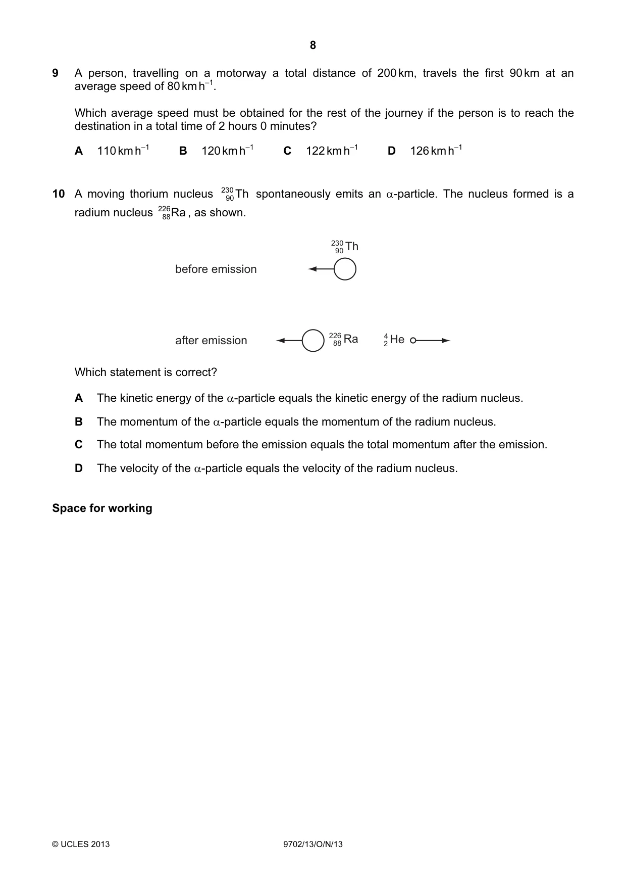 Cambridge A Level Physics 9702 2013 Oct/Nov Paper 1 · Variant 3 question paper, page 8 of 24